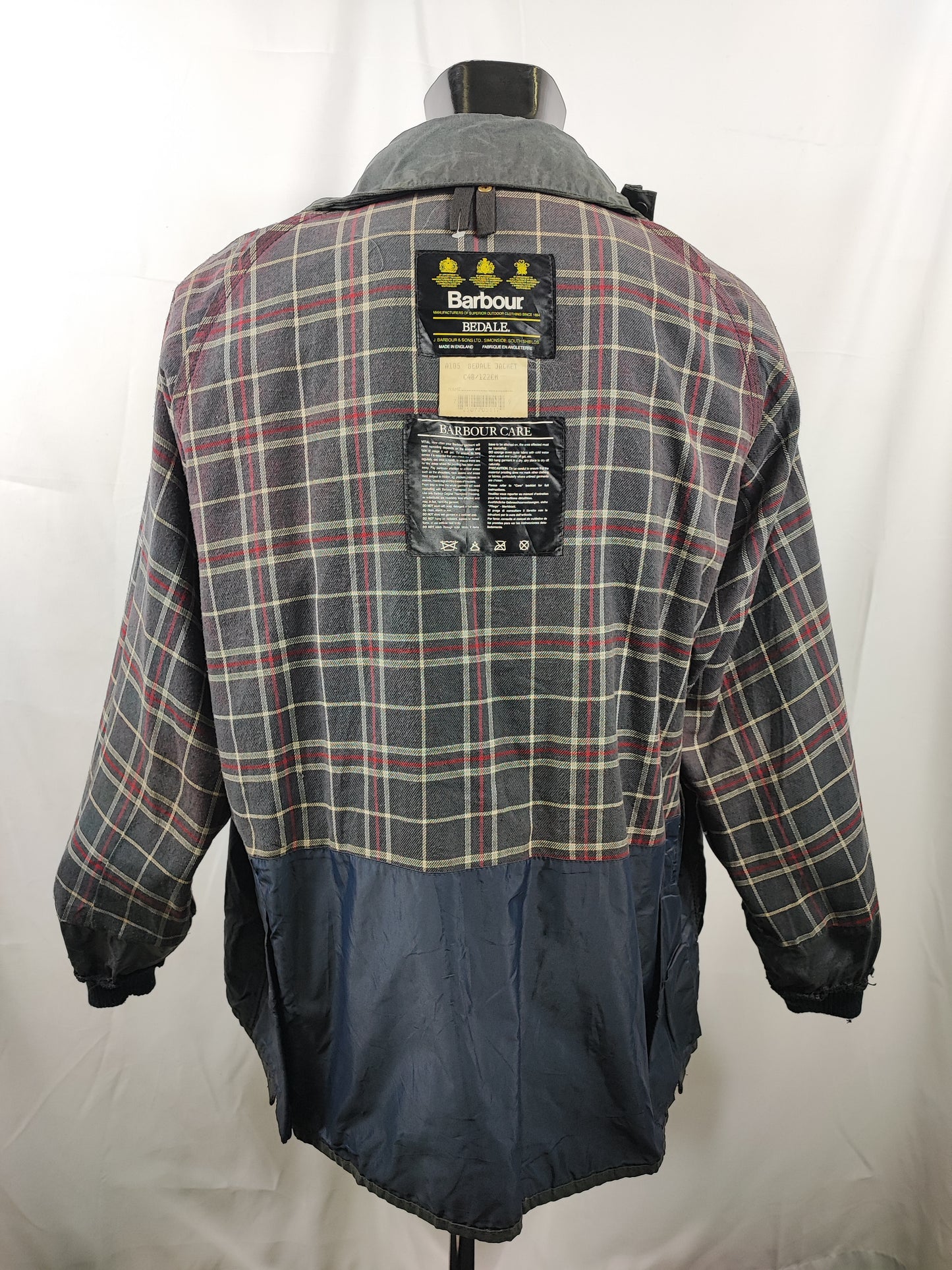 Barbour Bedale Uomo Vintage Blu C48/122cm Man Bedale waxed Navy jacket Size XL