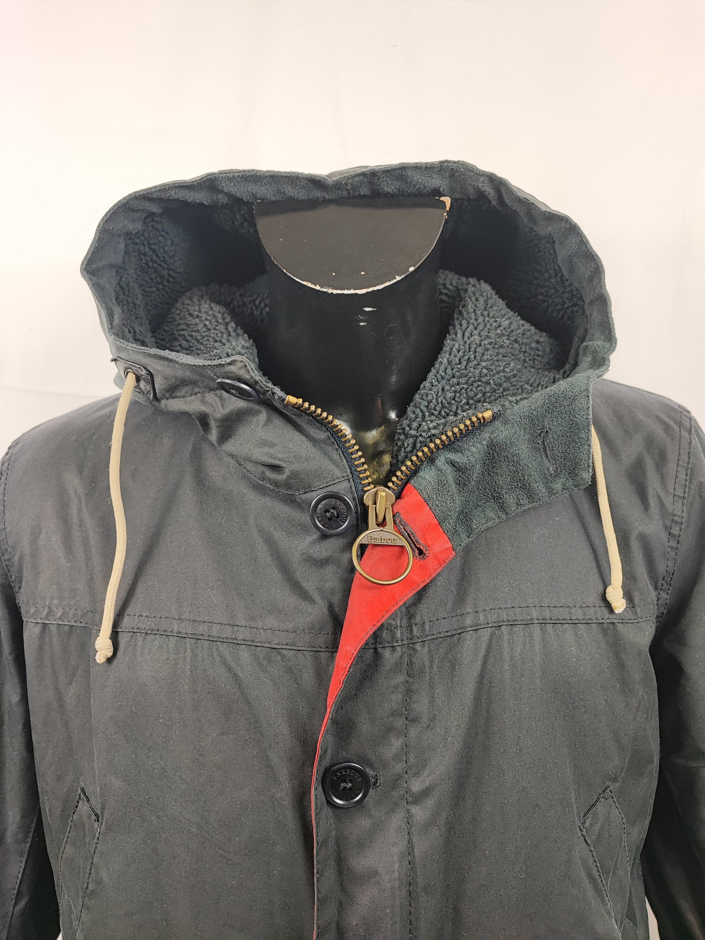 Game Parka Barbour blu con cappuccio Medium- Man Wax Navy Game Parka Size Medium