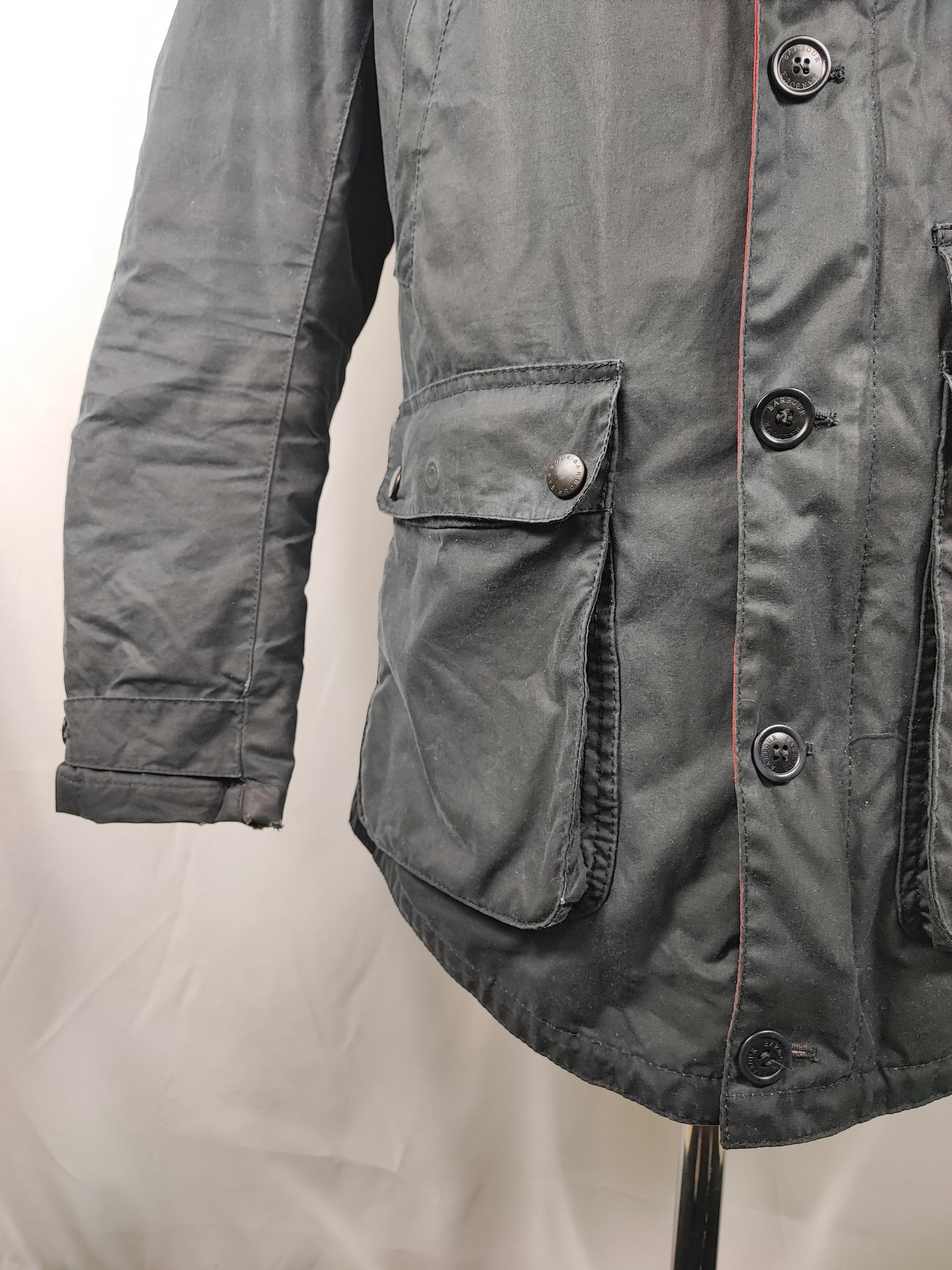 Game Parka Barbour blu con cappuccio Medium- Man Wax Navy Game Parka Size Medium
