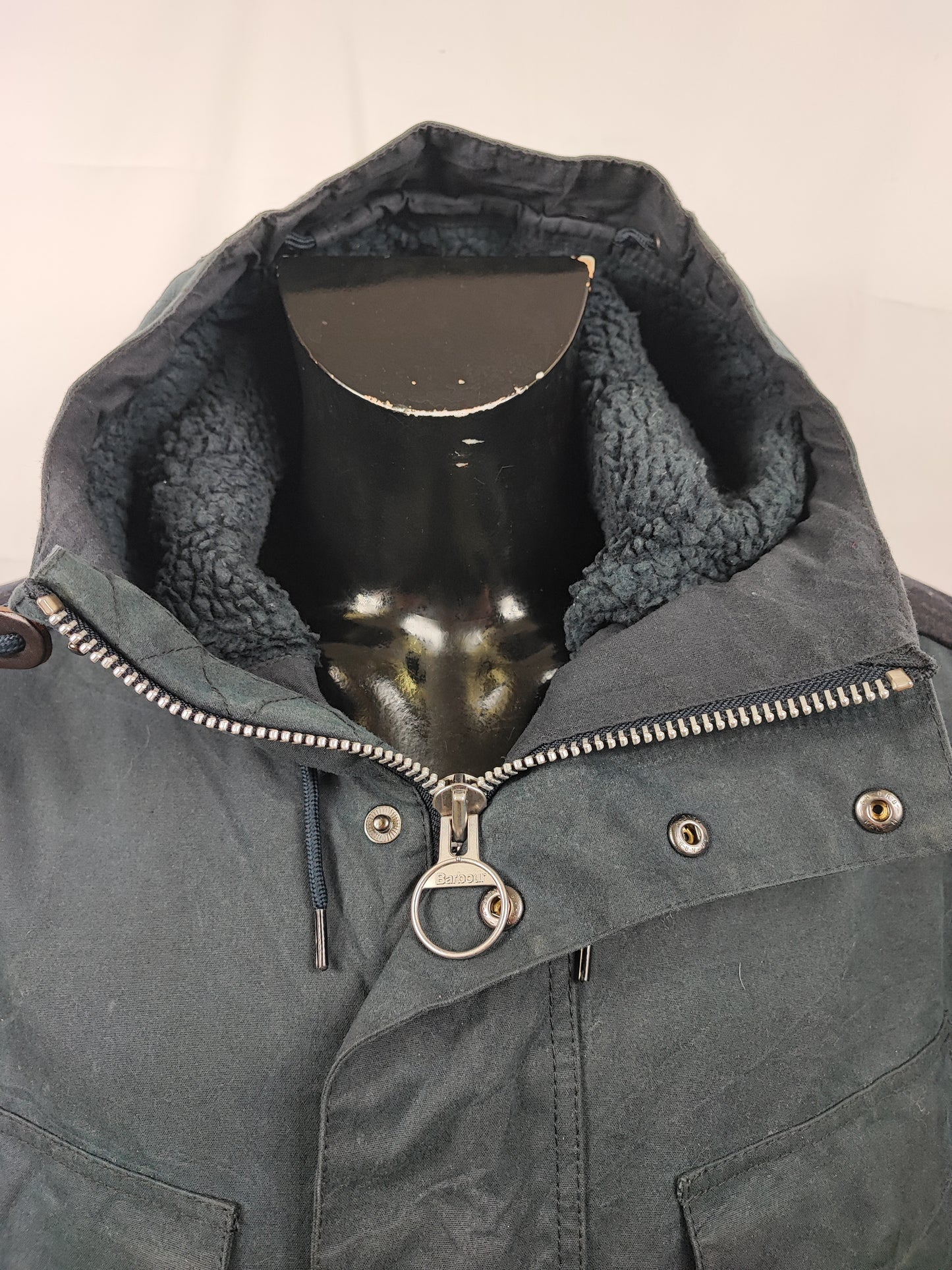 Parka Barbour blu da uomo Nautic cerato Large - Man wax navy parka size Large