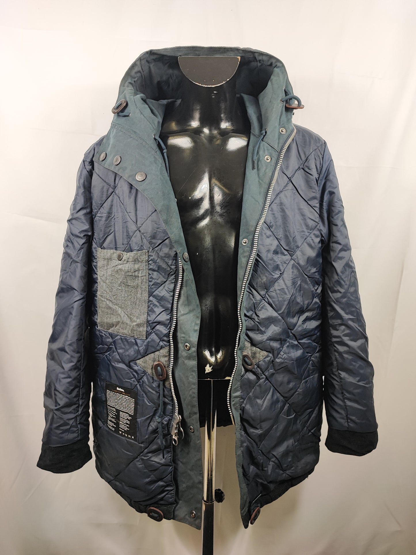 Parka Barbour blu da uomo Nautic cerato Large - Man wax navy parka size Large