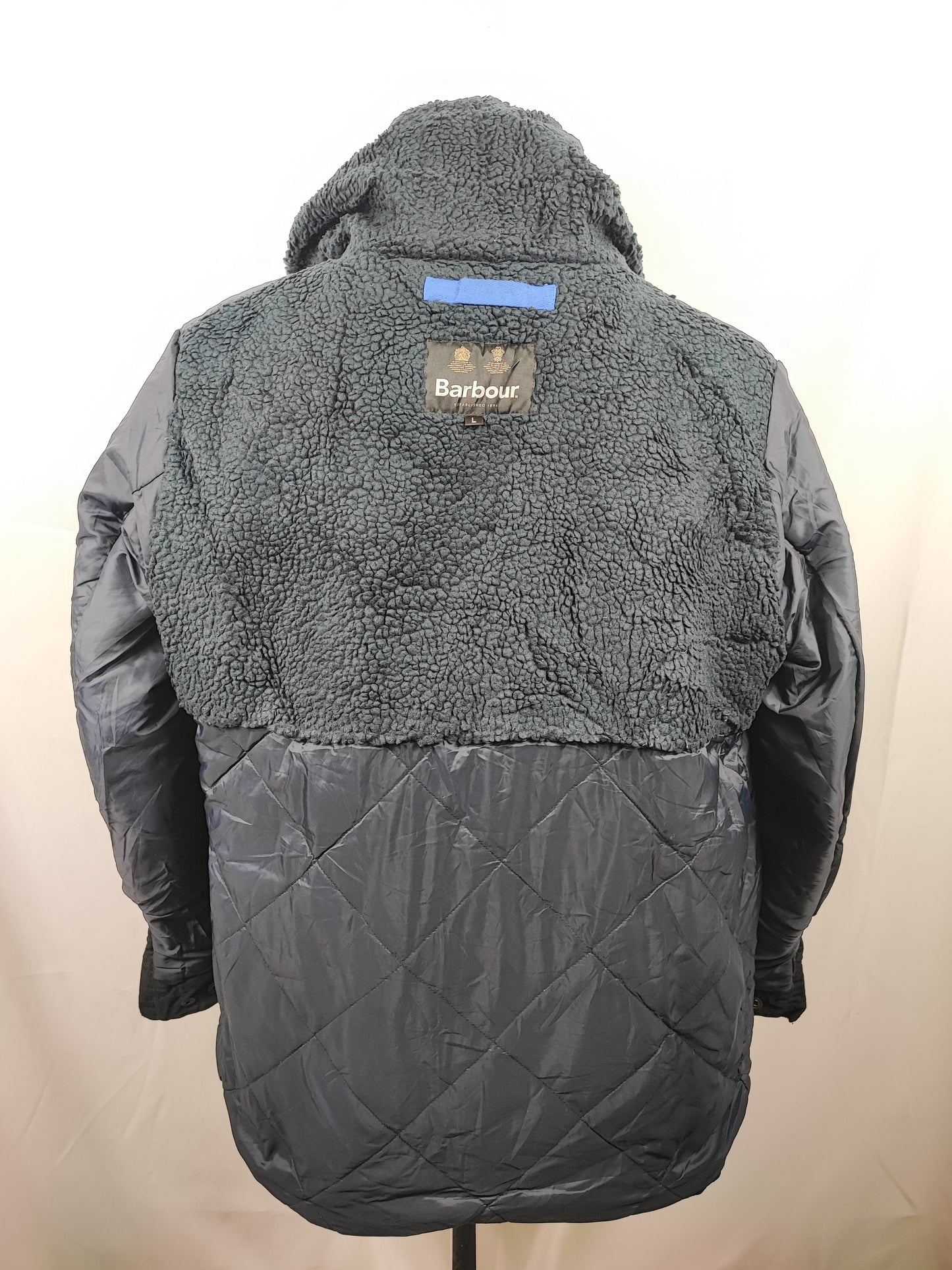 Parka Barbour blu da uomo Nautic cerato Large - Man wax navy parka size Large
