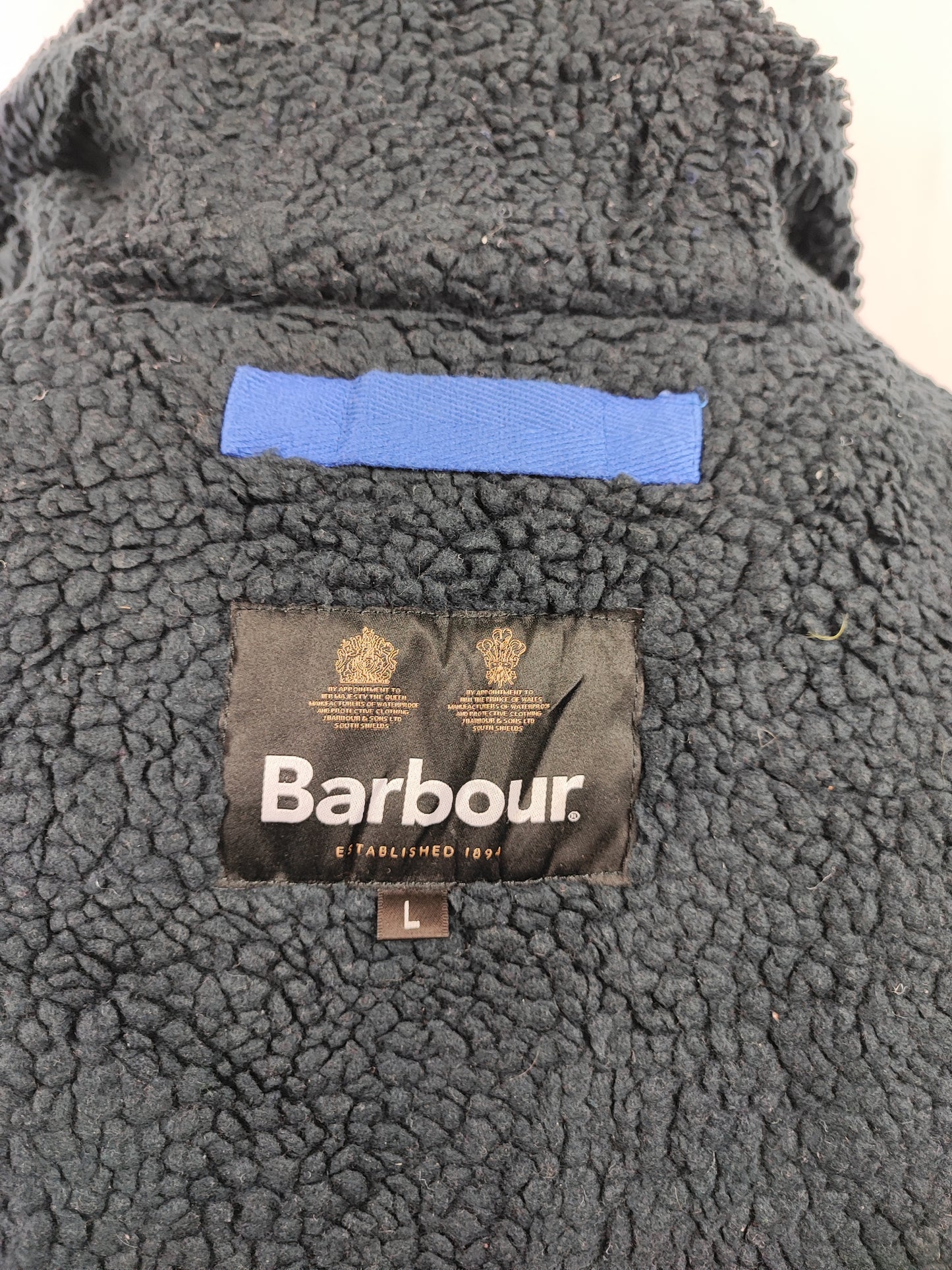 Parka Barbour blu da uomo Nautic cerato Large - Man wax navy parka size Large