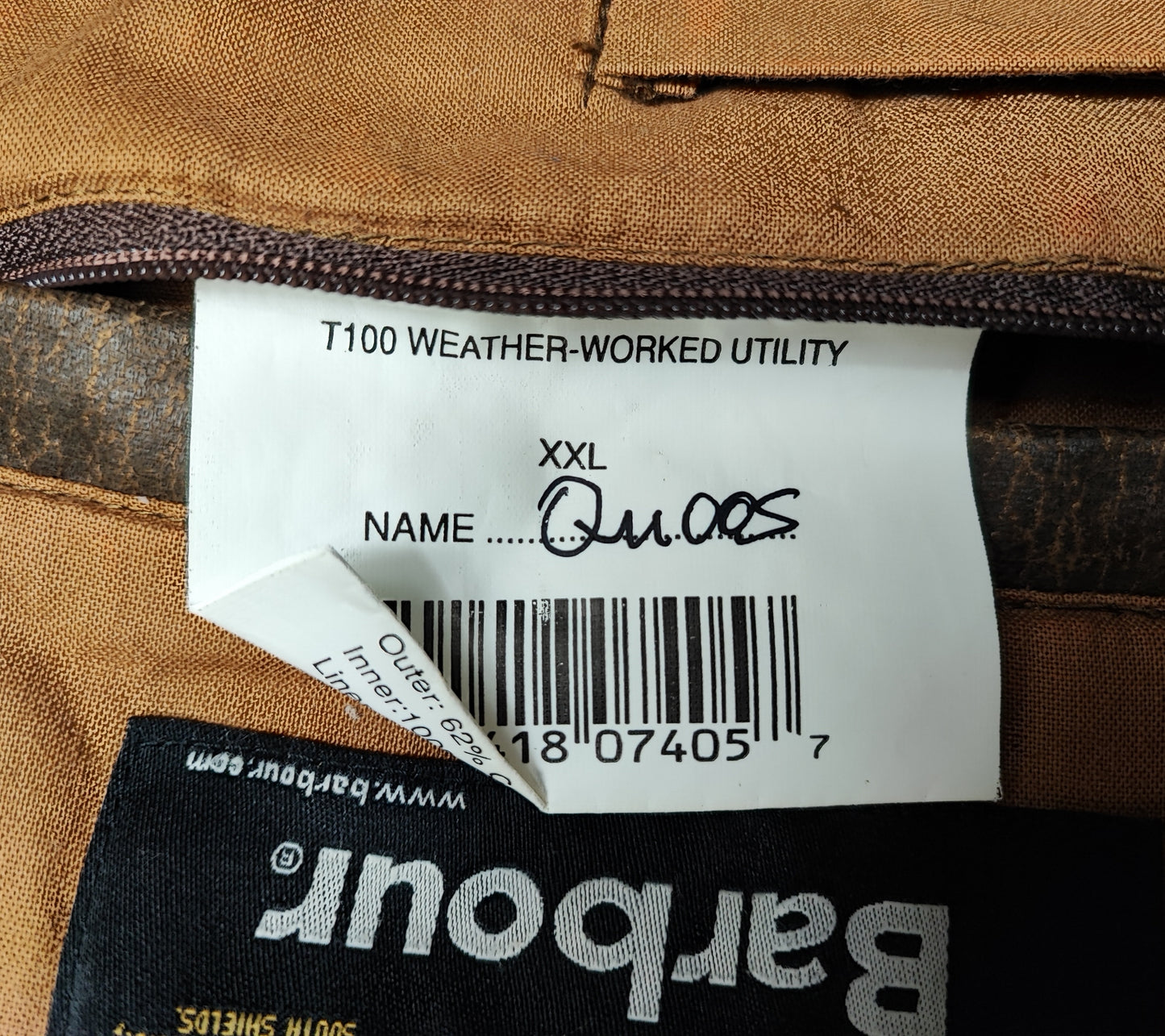 Barbour Giacca Uomo Weather Utility Non cerata XXLarge- Man Brown Weather Worked utility XXL