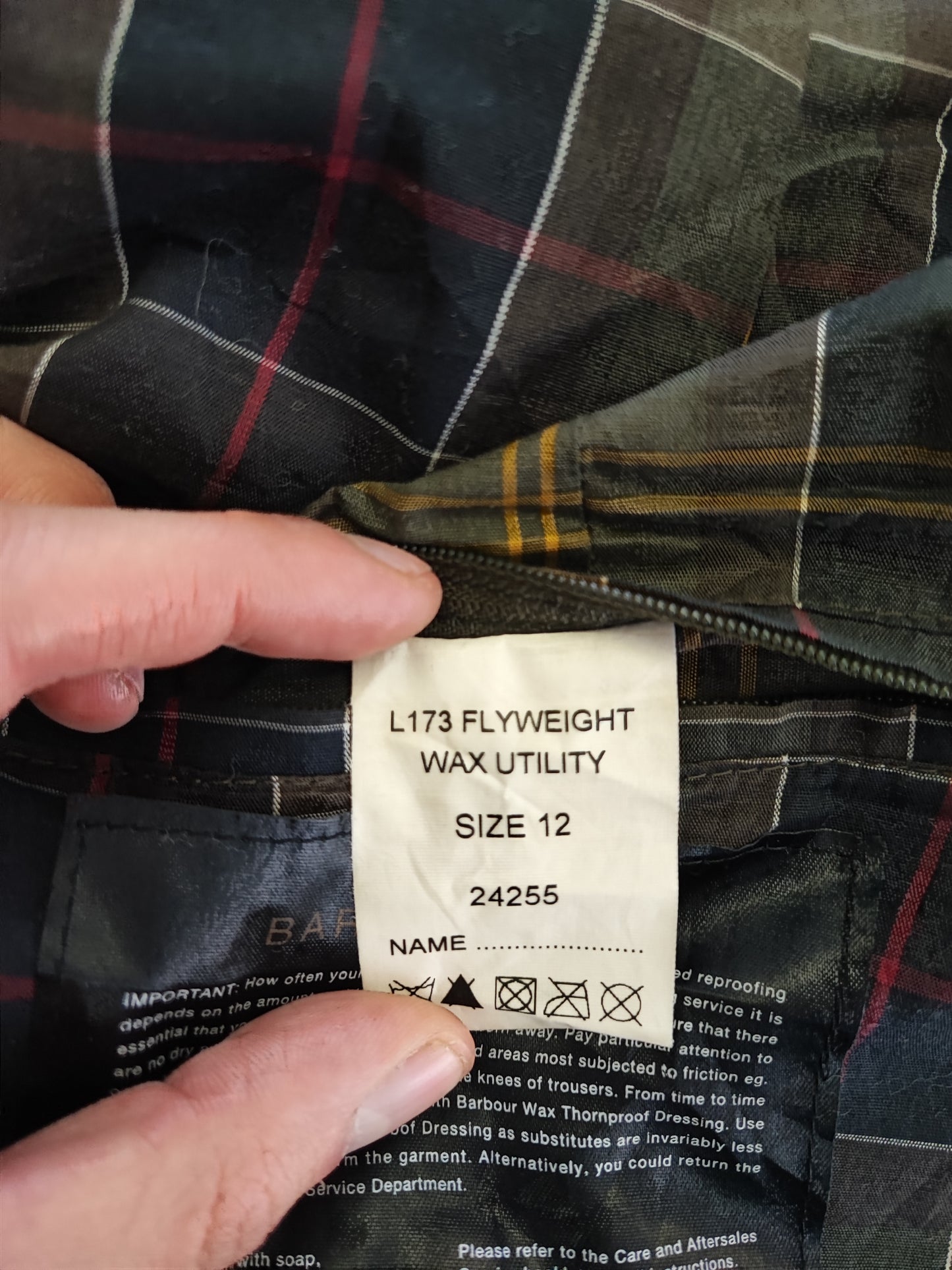 Giacca Barbour corta verde oliva Flyweight Wax jacket UK 12 - Green Wax Utility Jacket Size M