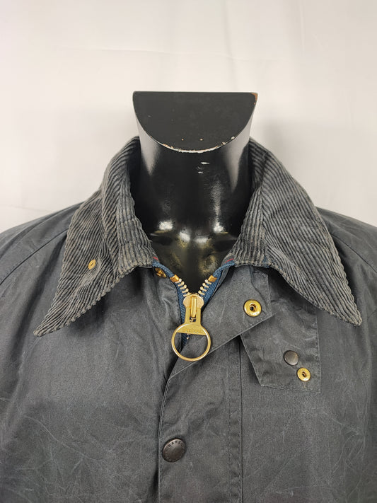 Barbour Giacca Bedale Uomo Vintage Blu C48/122cm Bedale Navy waxed jacket Size XL