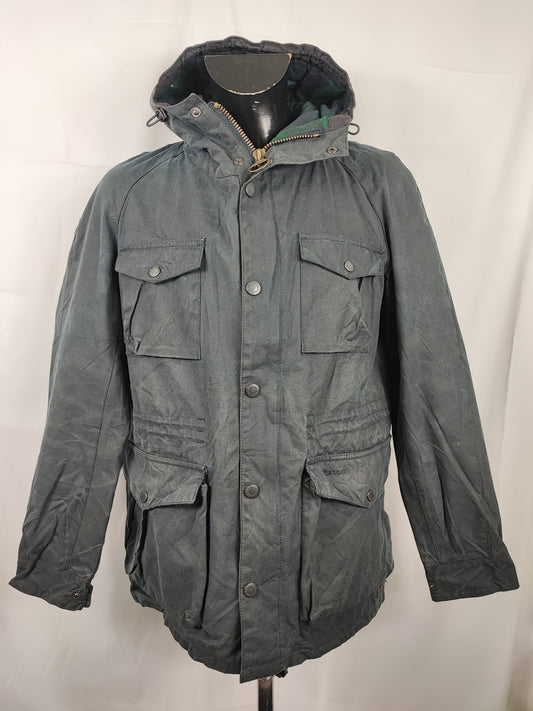 Parka Barbour Nautical blu uomo con cappuccio Medium - Man Navy Coll Wax Jacket size Medium