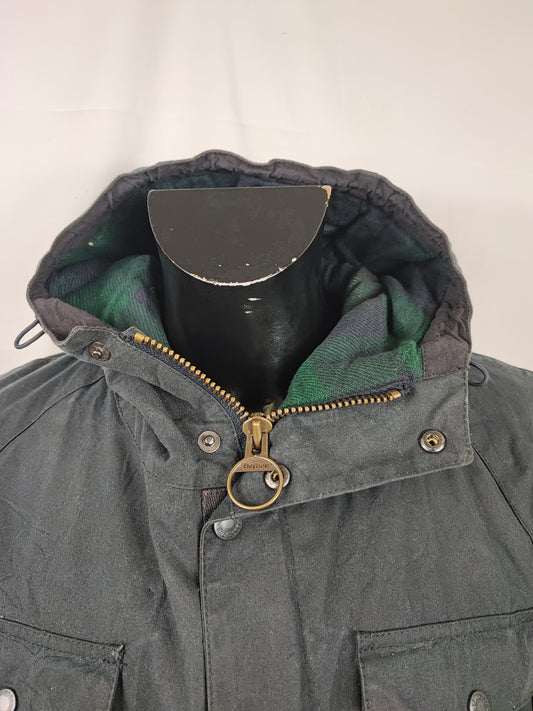 Parka Barbour Nautical blu uomo con cappuccio Medium - Man Navy Coll Wax Jacket size Medium