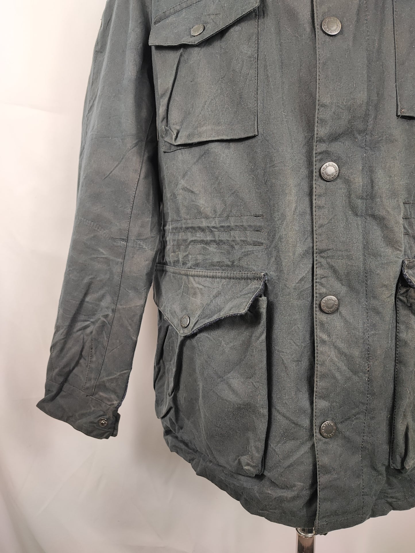Parka Barbour Nautical blu uomo con cappuccio Medium - Man Navy Coll Wax Jacket size Medium