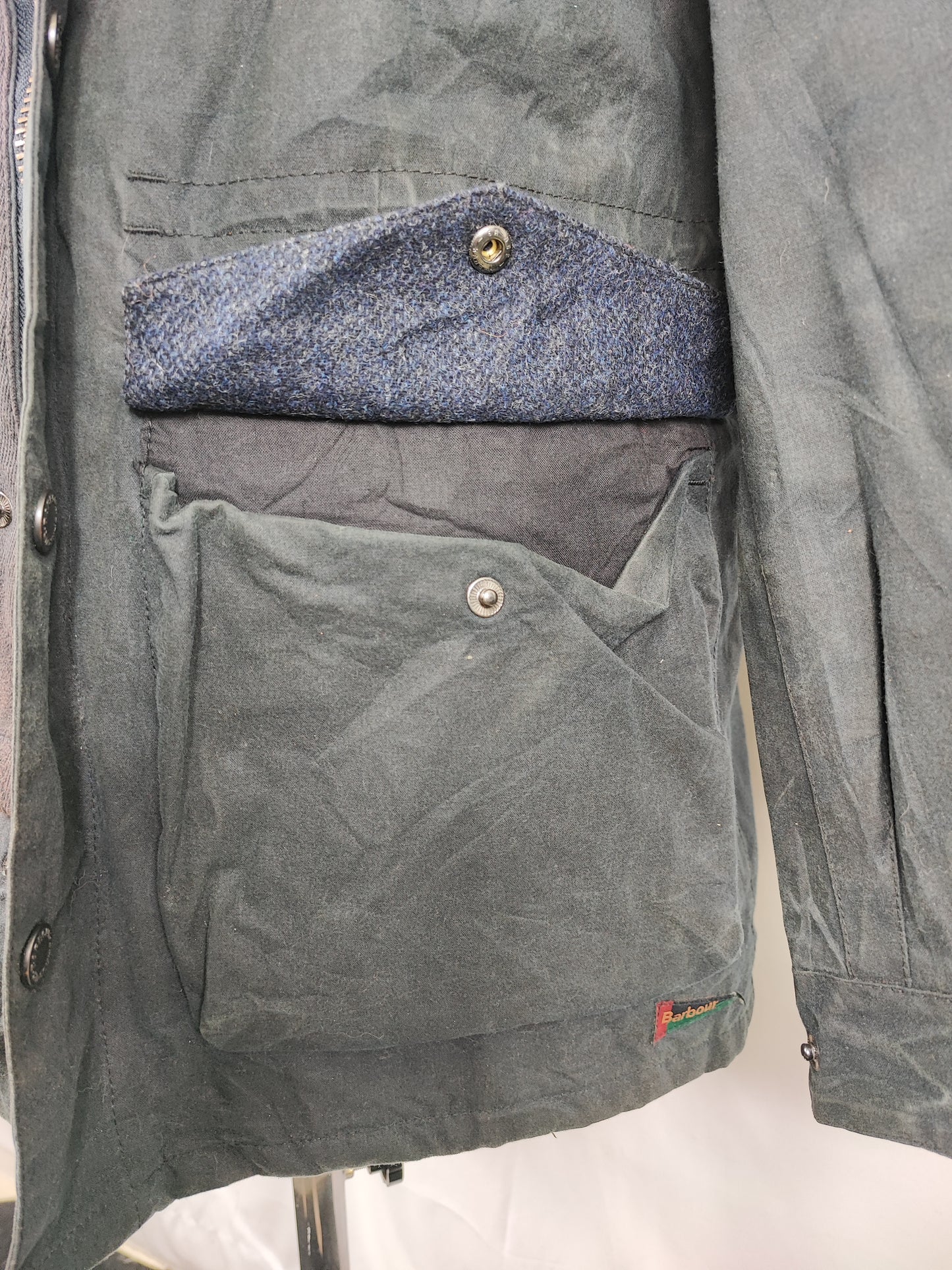 Parka Barbour Nautical blu uomo con cappuccio Medium - Man Navy Coll Wax Jacket size Medium