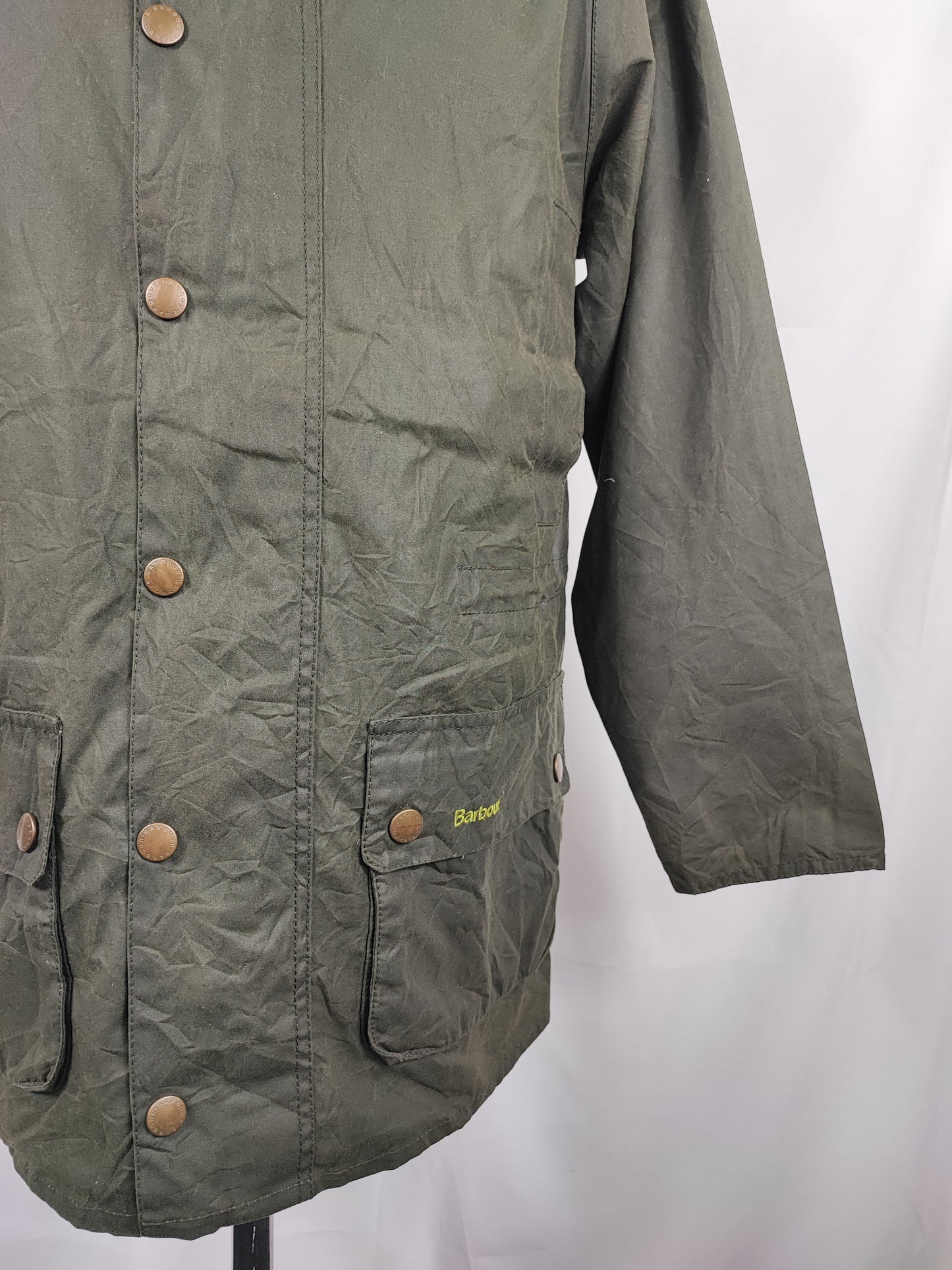 Giacca Barbour da uomo verde cerata Smu Burnell Small- Sage Man Wax Smu Burnell Jacket size S