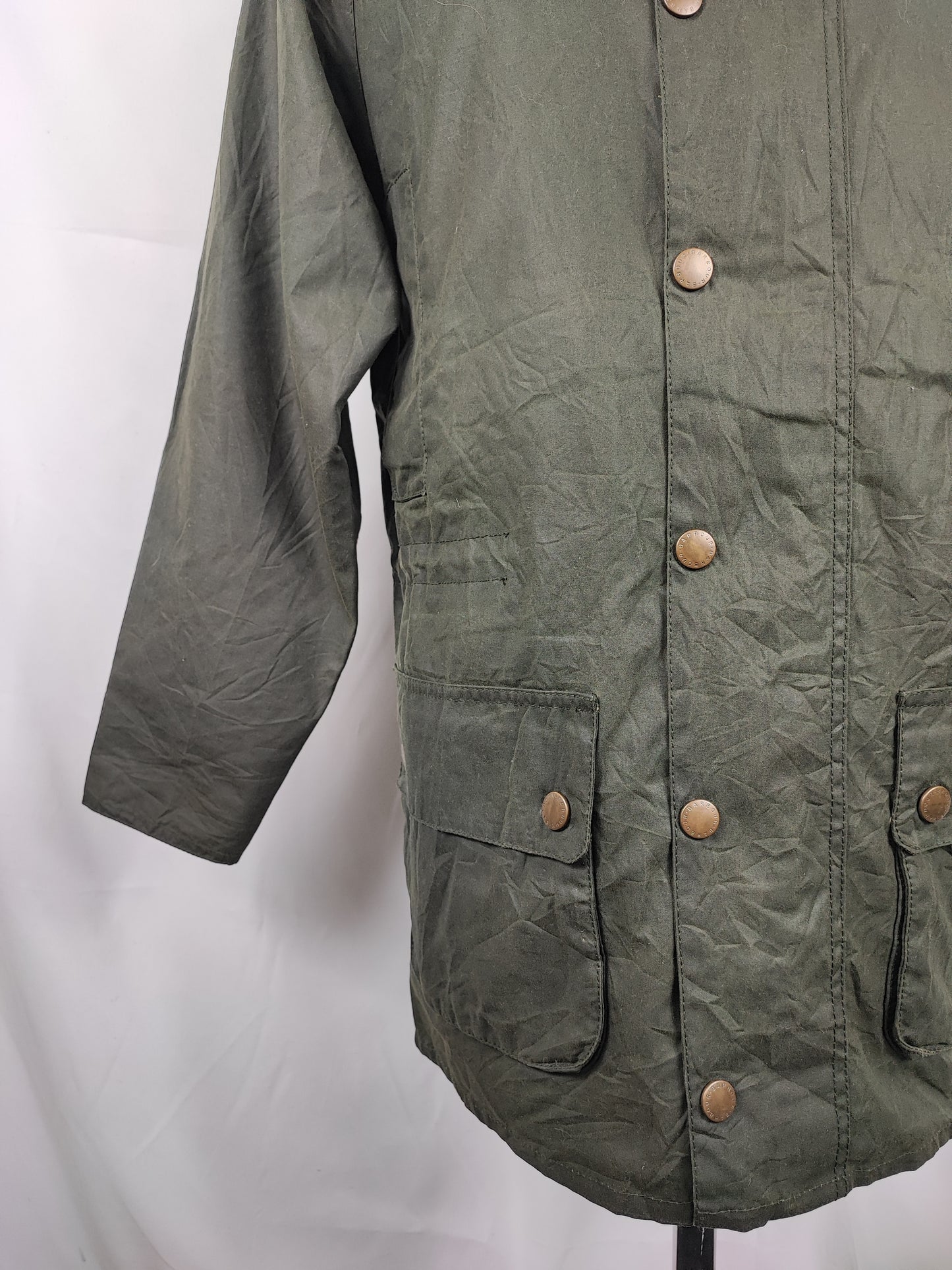 Giacca Barbour da uomo verde cerata Smu Burnell Small- Sage Man Wax Smu Burnell Jacket size S