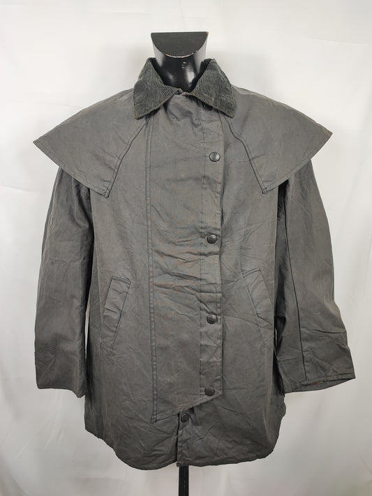 RARO Barbour Backhouse nero C42/107 cm Riding Black Wax Jacket Size Large