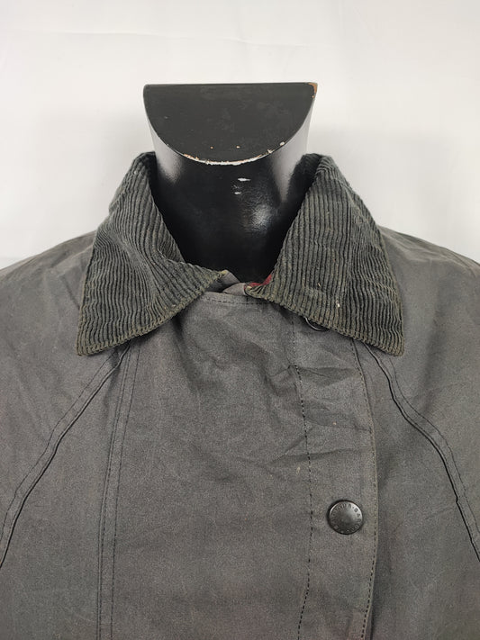 RARO Barbour Backhouse nero C42/107 cm Riding Black Wax Jacket Size Large