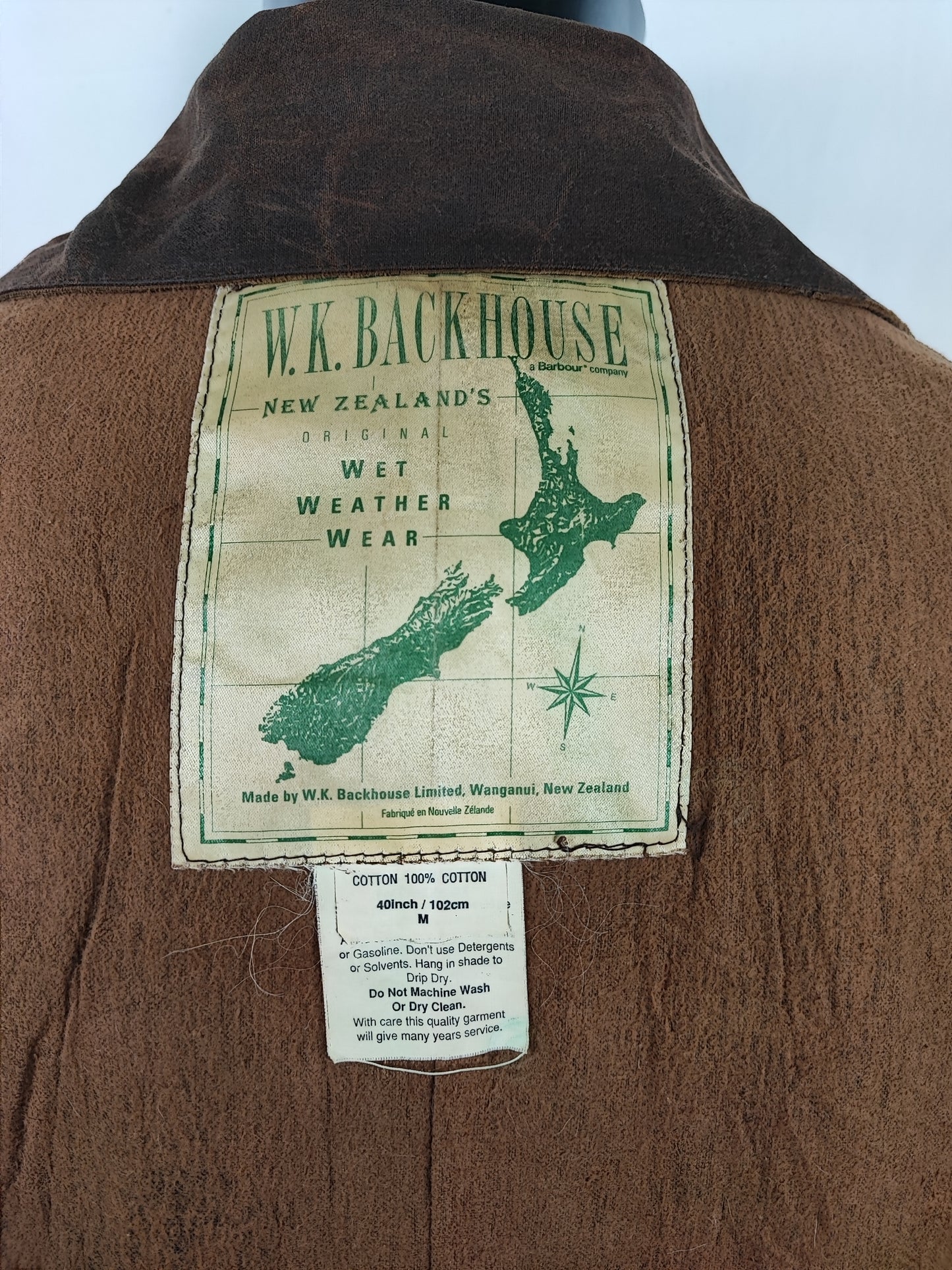 RARO Barbour Backhouse marrone C40/102cm Riding Brown Wax Jacket Medium
