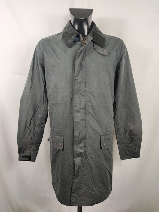 Trench Barbour uomo Greeves blu leggero M- Man Navy Wax Greeves trench size Medium