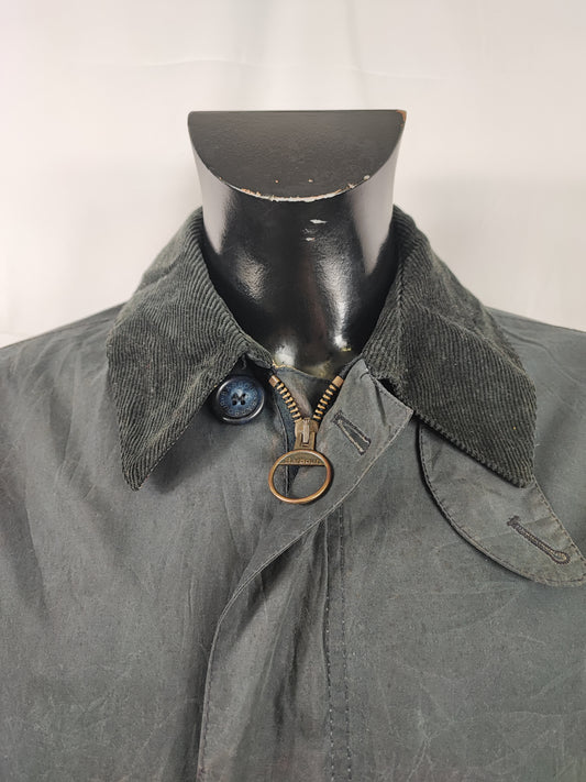 Trench Barbour uomo Greeves blu leggero M- Man Navy Wax Greeves trench size Medium