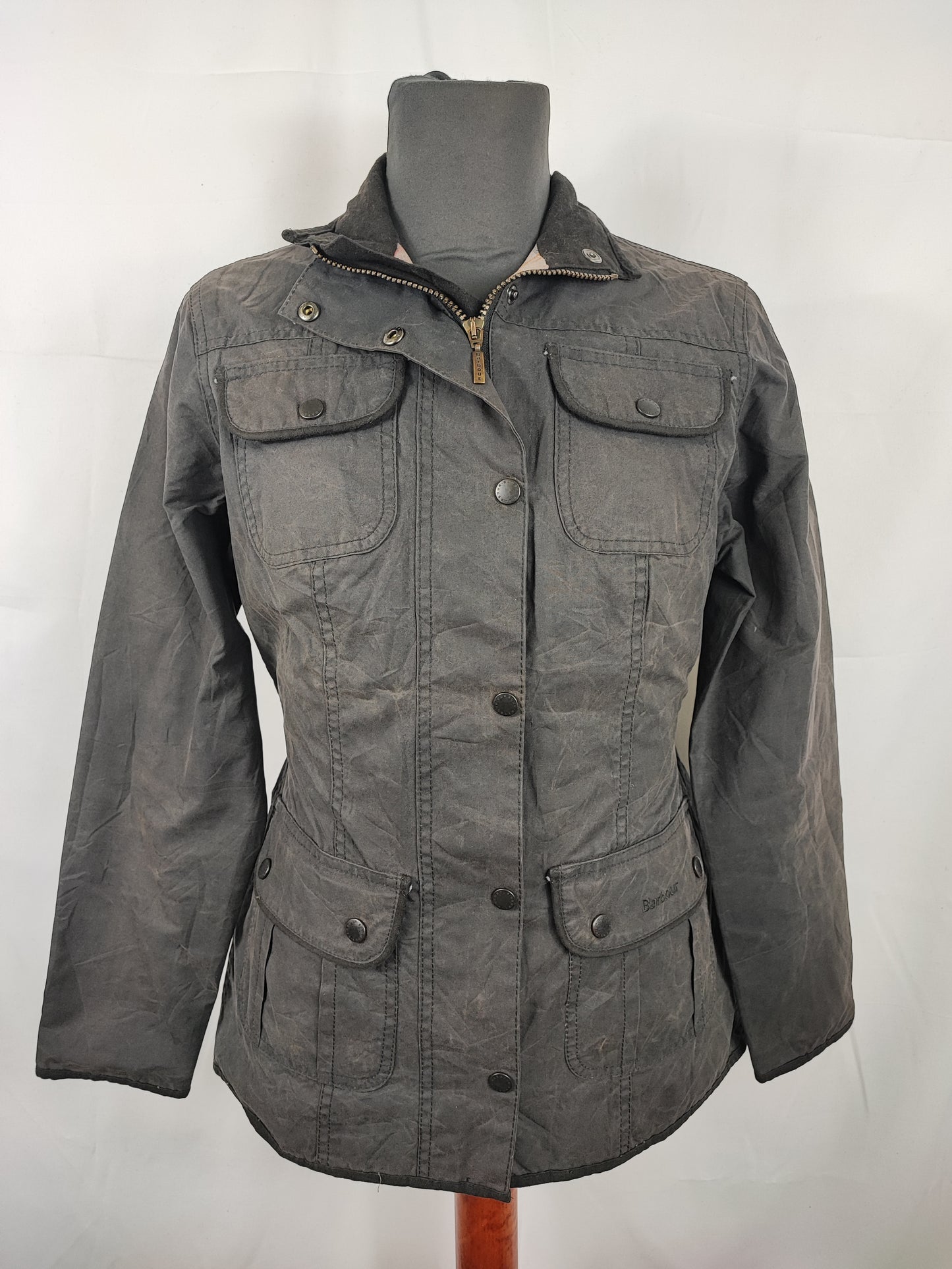 Giacca Barbour corta donna Utility Nera UK10 Black short Lady Utility jacket Small tg.40