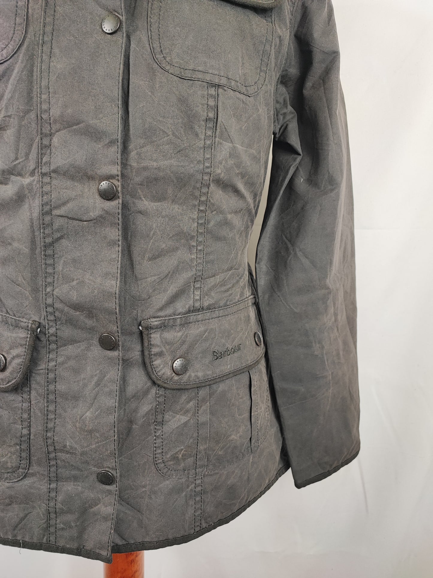 Giacca Barbour corta donna Utility Nera UK10 Black short Lady Utility jacket Small tg.40