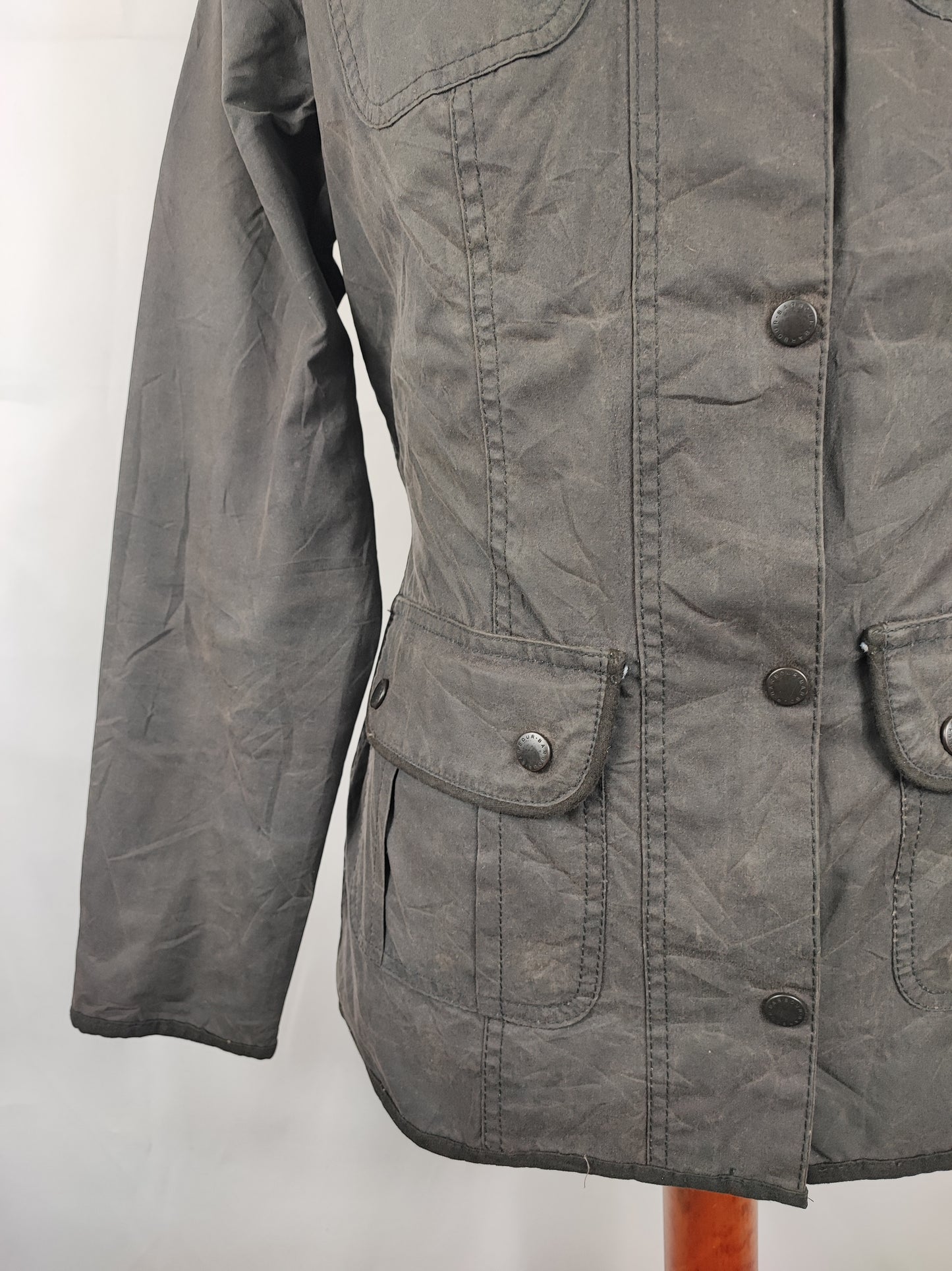 Giacca Barbour corta donna Utility Nera UK10 Black short Lady Utility jacket Small tg.40
