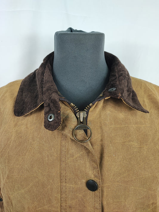 Barbour beige da donna Newmarket UK 12 tg.42 Beige wax Newmarket lady coat size uk12