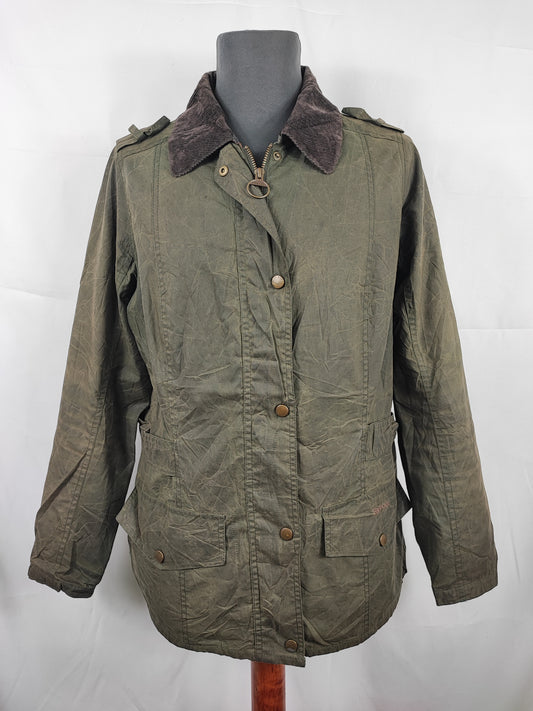 Giacca Barbour da donna verde cerato tg.44 Uk16-Wax Tennant Green Short Jacket Size uk16