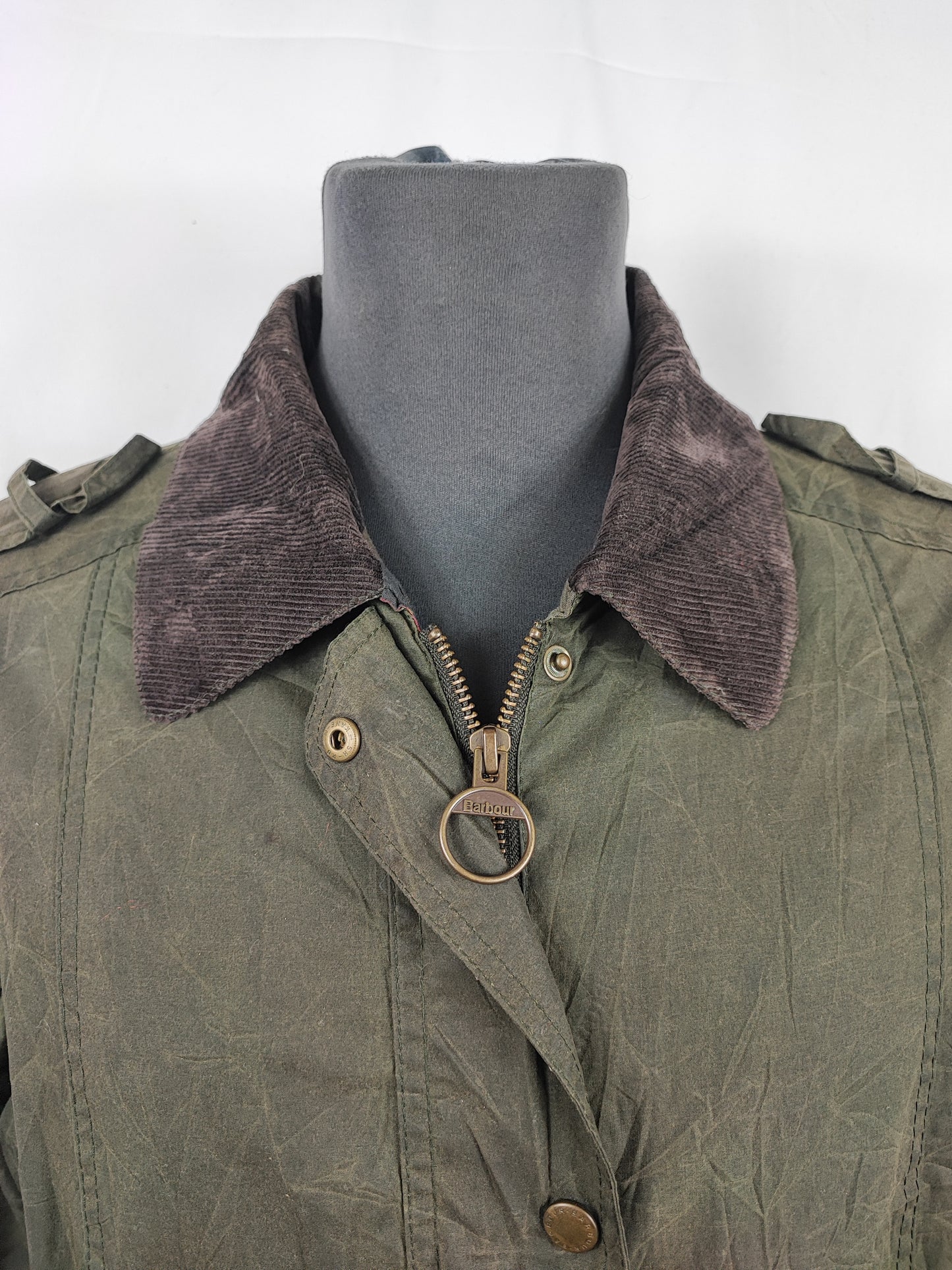 Giacca Barbour da donna verde cerato tg.44 Uk16-Wax Tennant Green Short Jacket Size uk16