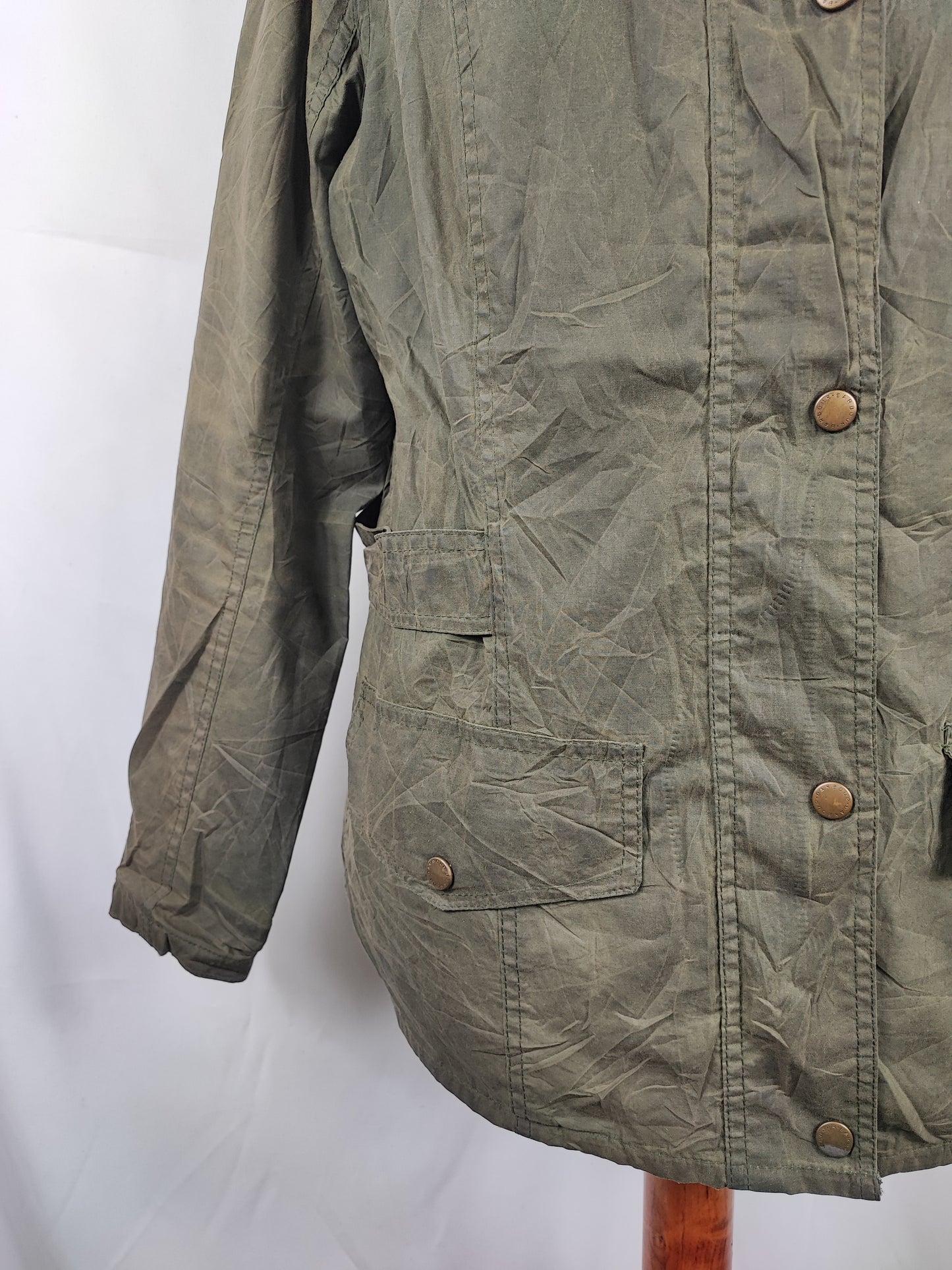Giacca Barbour da donna verde cerato tg.44 Uk16-Wax Tennant Green Short Jacket Size uk16
