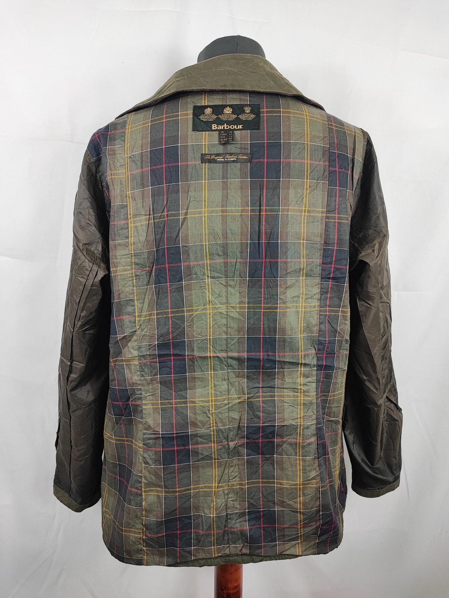 Giacca Barbour da donna verde cerato tg.44 Uk16-Wax Tennant Green Short Jacket Size uk16