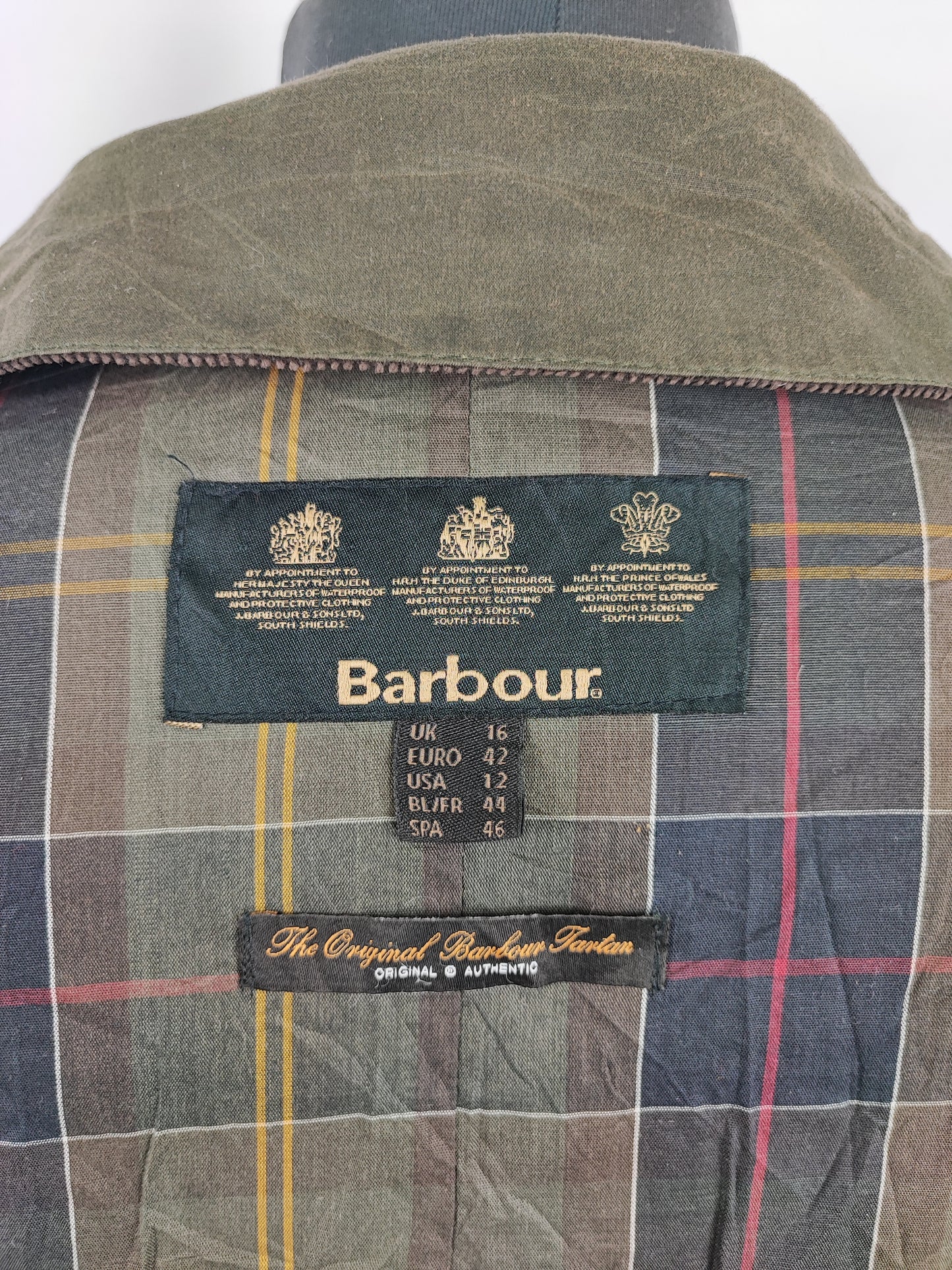 Giacca Barbour da donna verde cerato tg.44 Uk16-Wax Tennant Green Short Jacket Size uk16