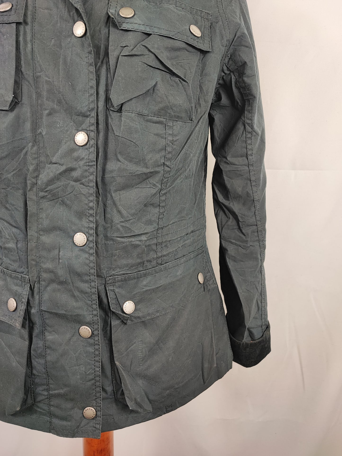 Giacca Barbour International Donna blu Small UK10 -Lady Buxton Navy Jacket size UK10