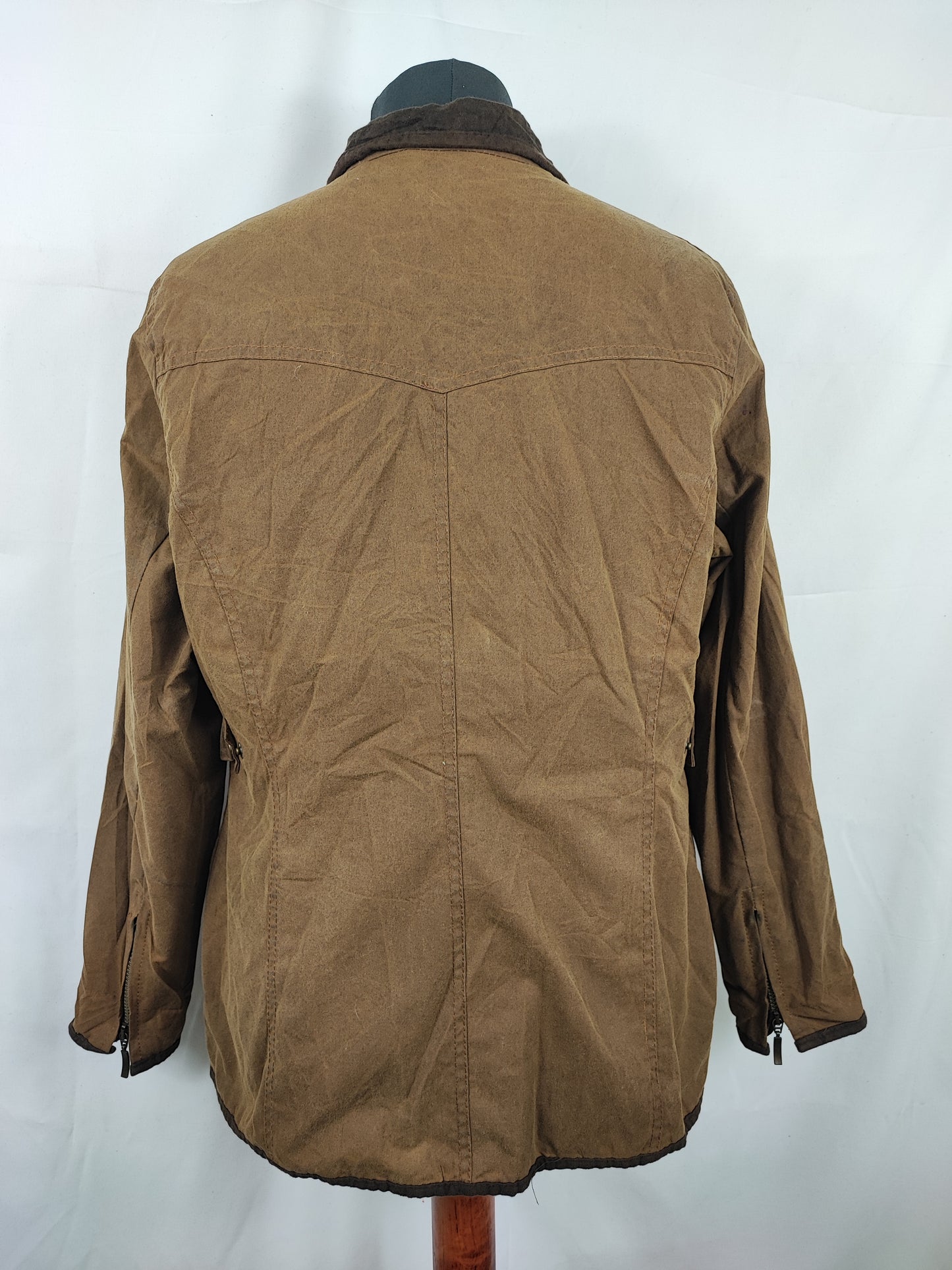 Barbour Giacca corta beige donna cerata Utility Tg. 42/44 Lady Beige Utility wax Jacket uk14