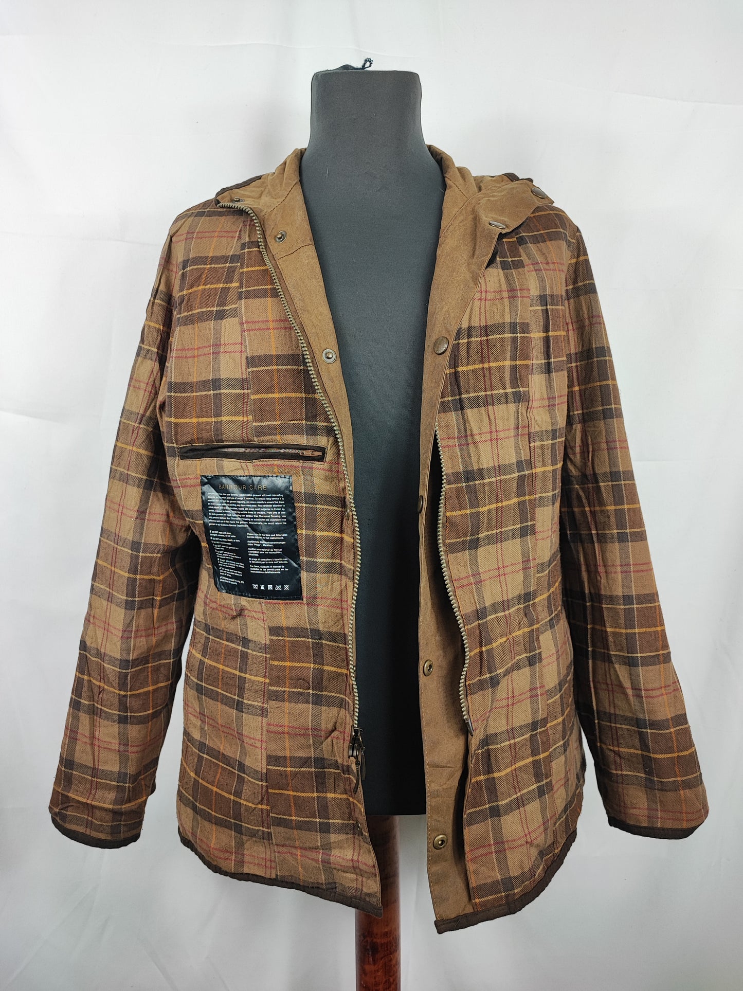 Barbour Giacca corta beige donna cerata Utility Tg. 42/44 Lady Beige Utility wax Jacket uk14