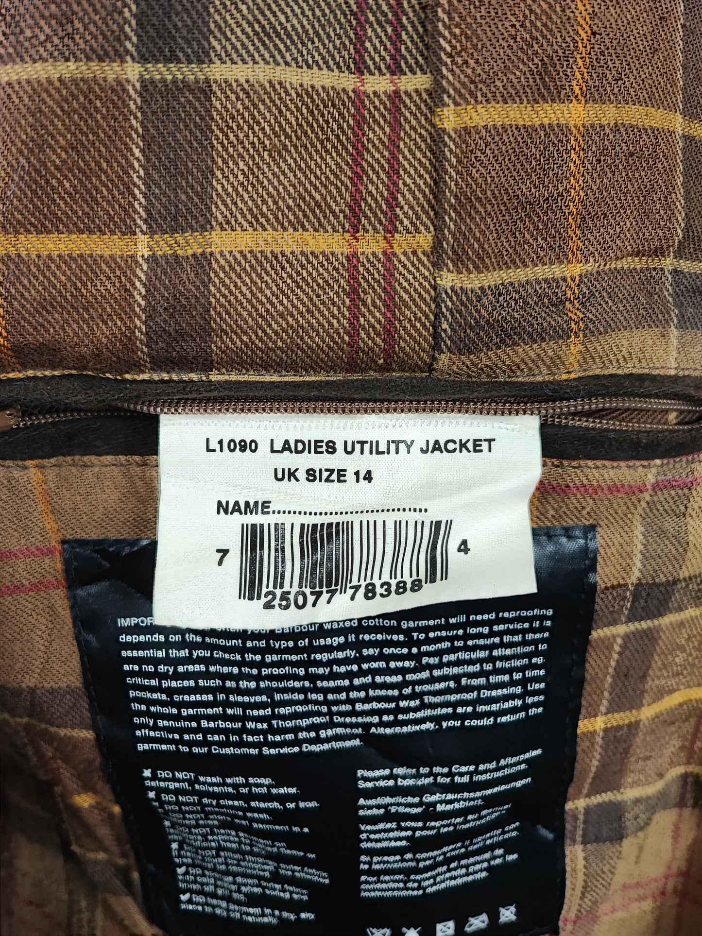 Barbour Giacca corta beige donna cerata Utility Tg. 42/44 Lady Beige Utility wax Jacket uk14