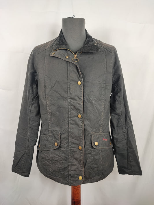 Giacca Barbour Nera Cerata corta Uk14 tg.44 Black Winter Ferndown waxed jacket Size UK14