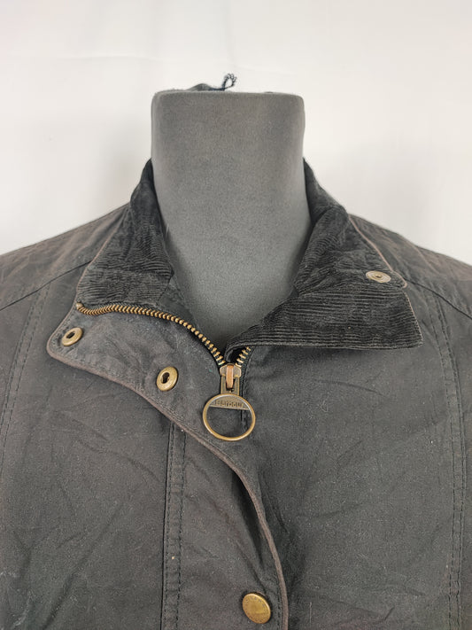 Giacca Barbour Nera Cerata corta Uk14 tg.44 Black Winter Ferndown waxed jacket Size UK14