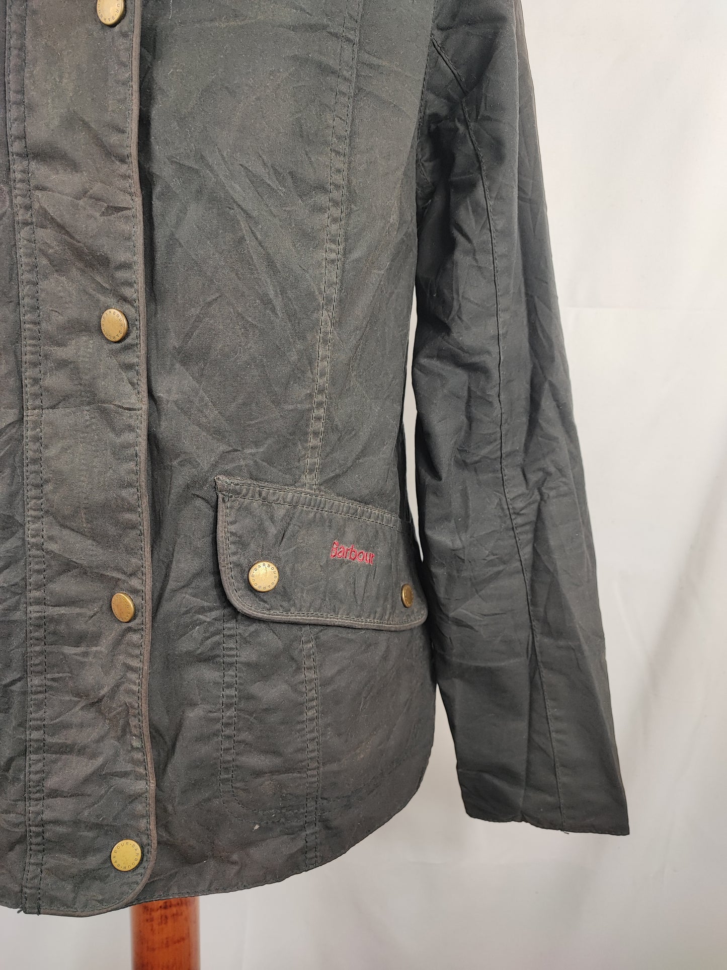 Giacca Barbour Nera Cerata corta Uk14 tg.44 Black Winter Ferndown waxed jacket Size UK14