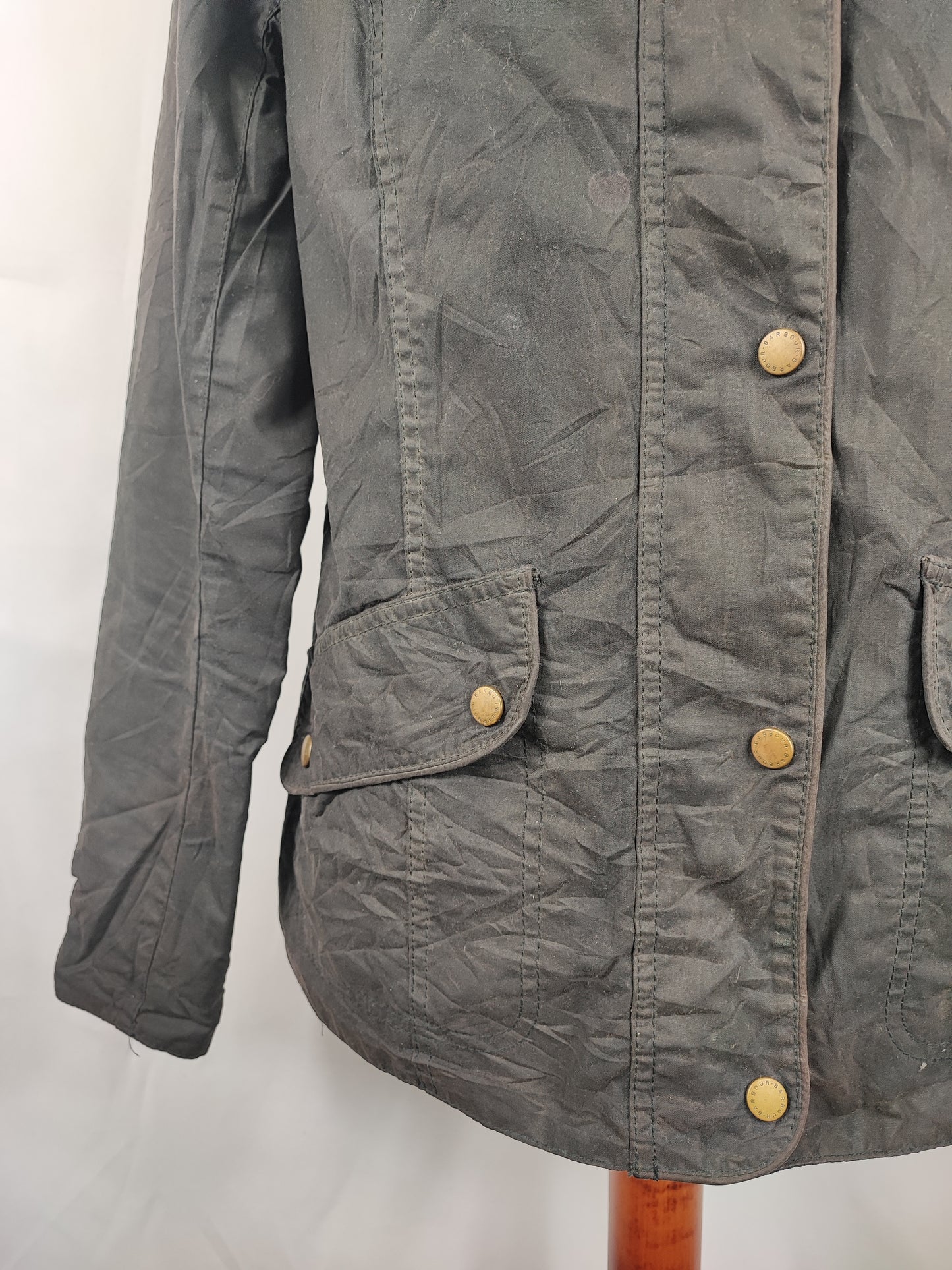 Giacca Barbour Nera Cerata corta Uk14 tg.44 Black Winter Ferndown waxed jacket Size UK14
