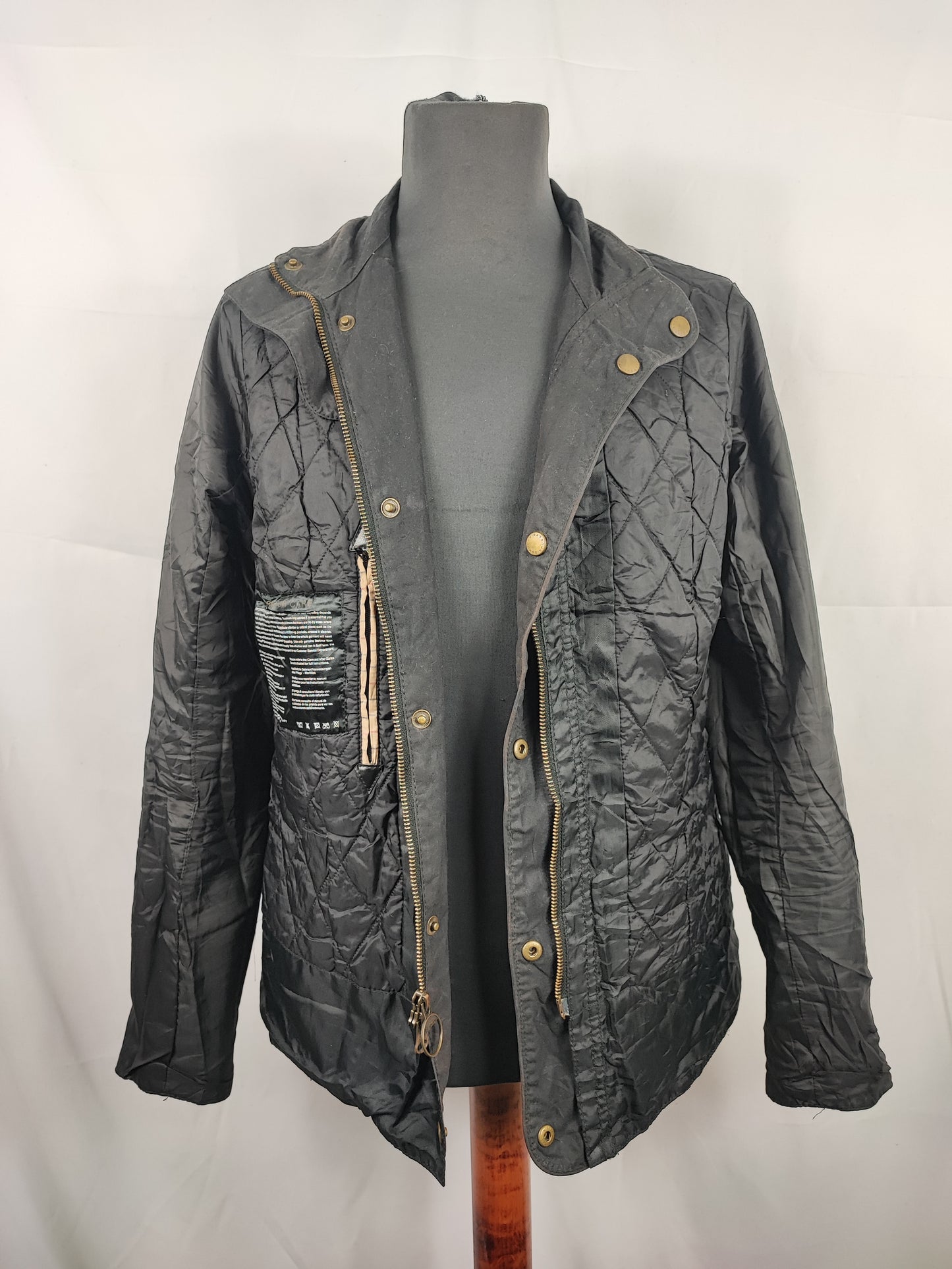 Giacca Barbour Nera Cerata corta Uk14 tg.44 Black Winter Ferndown waxed jacket Size UK14