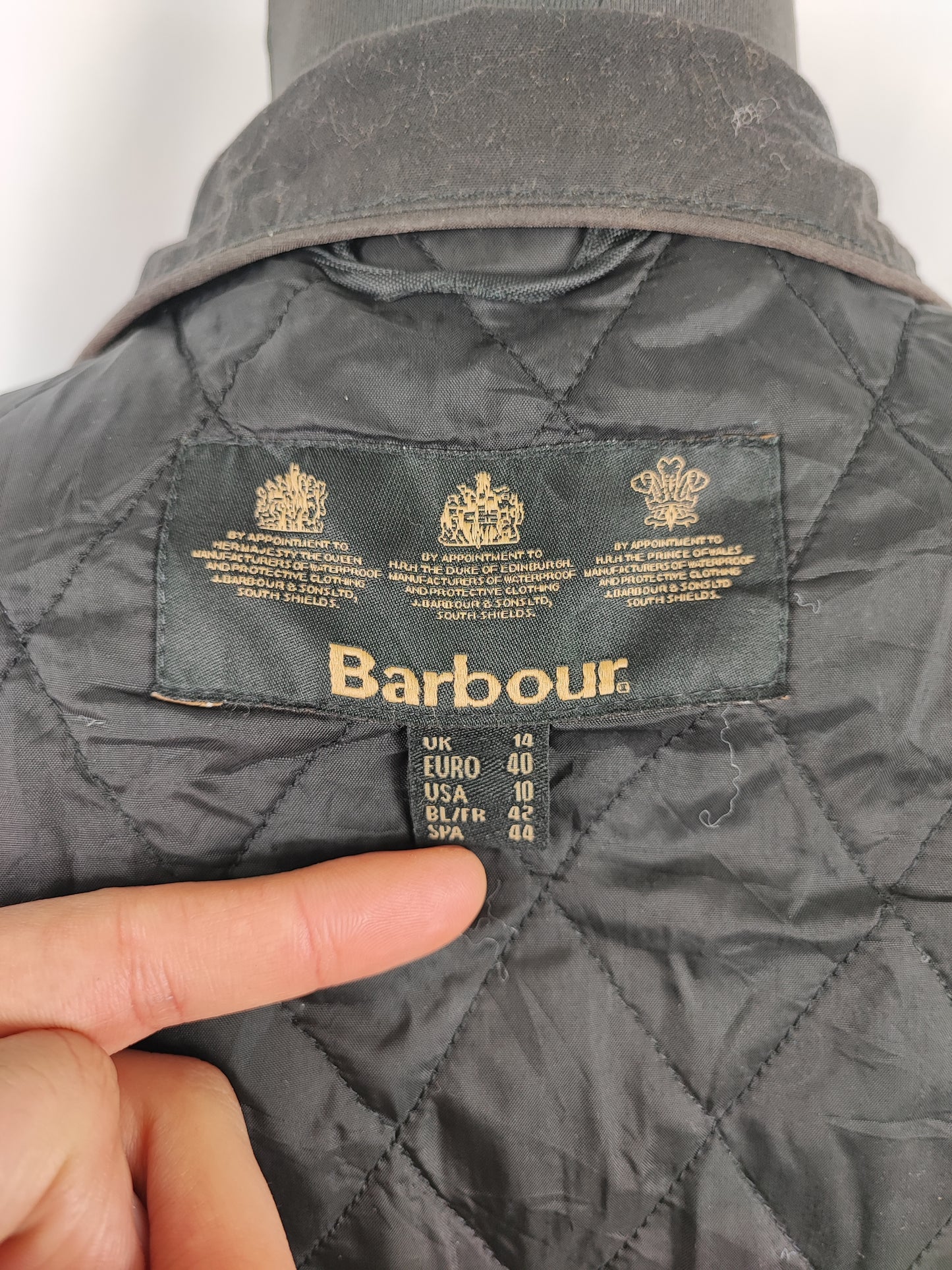 Giacca Barbour Nera Cerata corta Uk14 tg.44 Black Winter Ferndown waxed jacket Size UK14