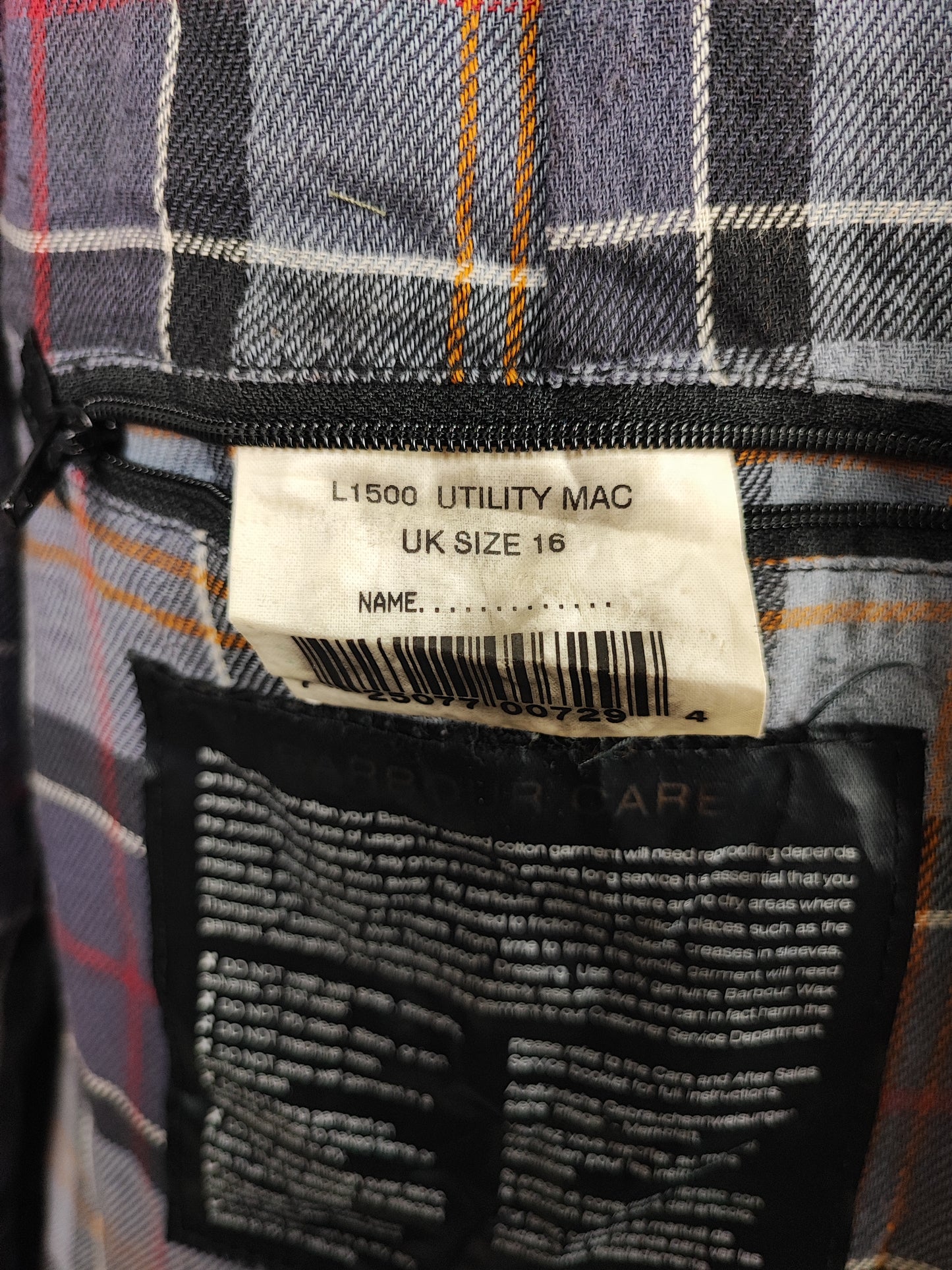 Giacca Barbour Unisex  con cintura nera utility mac UK16  tg.46 - Black Waxed Utility Mac Jacket UK16