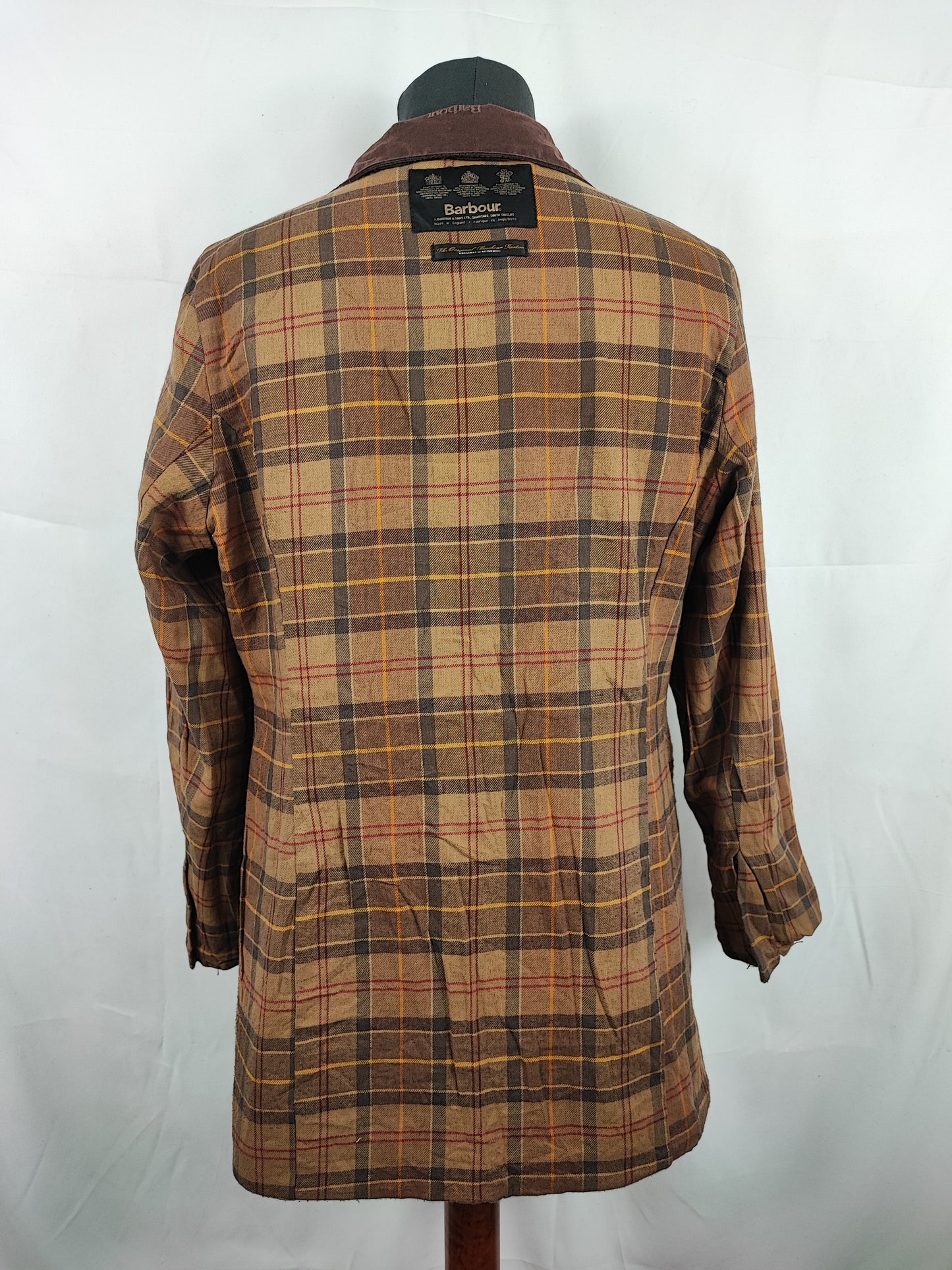 Giacca Barbour Donna con cintura marrone utility mac UK12 tg.42 - Brown Waxed Utility Mac Jacket UK12