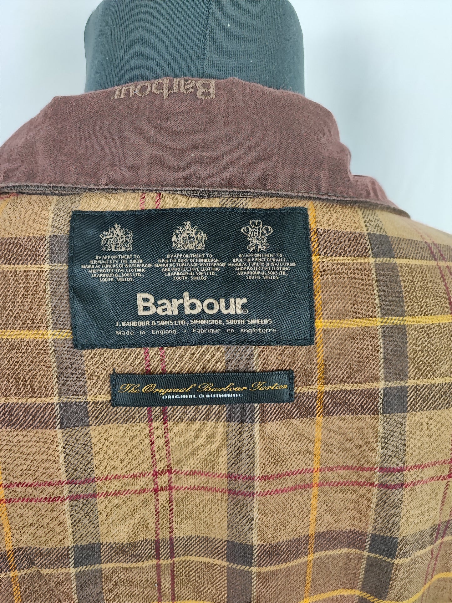 Giacca Barbour Donna con cintura marrone utility mac UK12 tg.42 - Brown Waxed Utility Mac Jacket UK12
