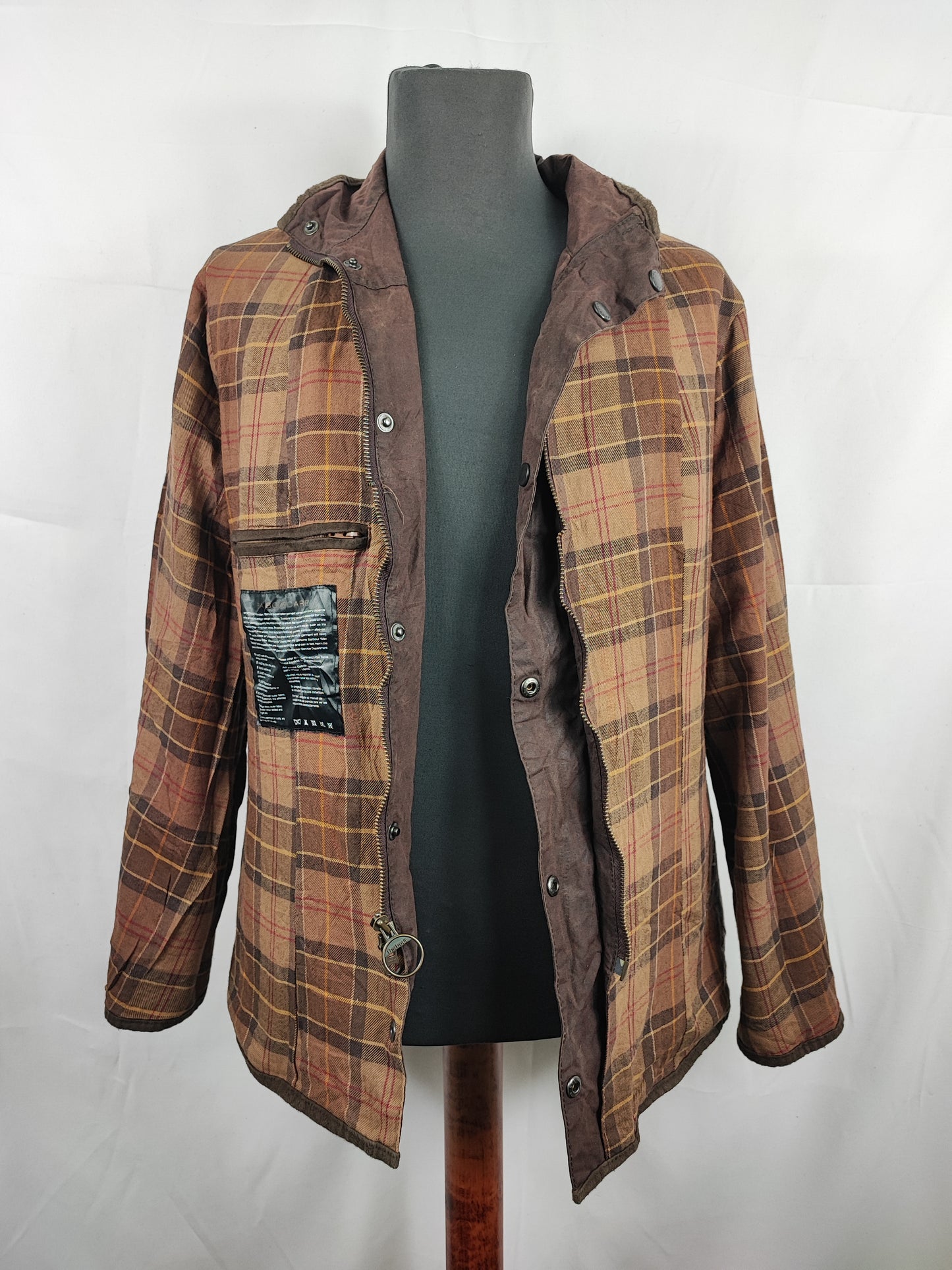 Barbour Giacca corta marrone donna cerata Utility Tg. 42/44 Lady Brown Utility wax Jacket uk14