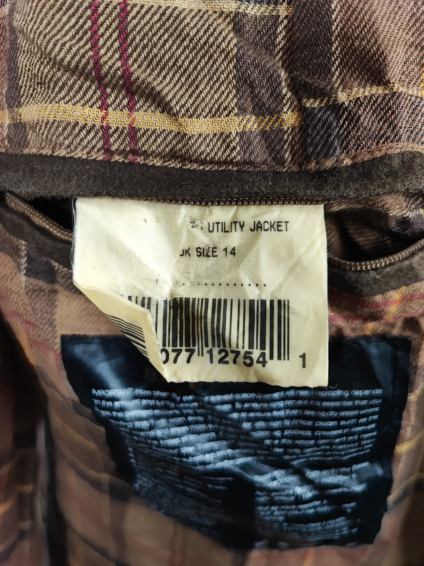 Barbour Giacca corta marrone donna cerata Utility Tg. 42/44 Lady Brown Utility wax Jacket uk14