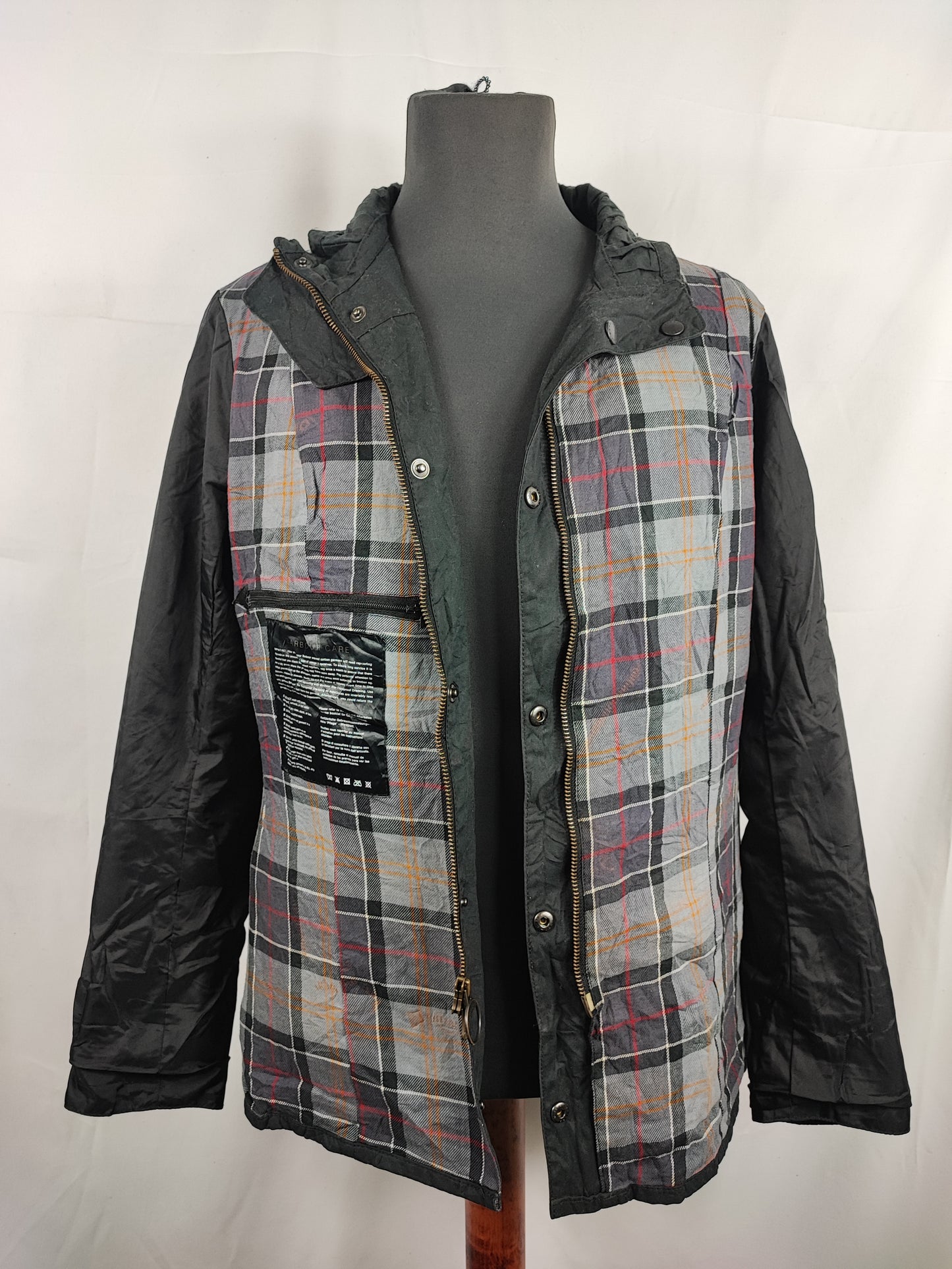 Barbour Giacca corta nera cerata Trudy Tg.44/46 Black Wax Trudy Pleated Jacket Uk16