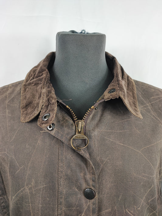 Barbour marrone Unisex Newmarket UK 16 tg.46 Brown wax Newmarket coat size uk16