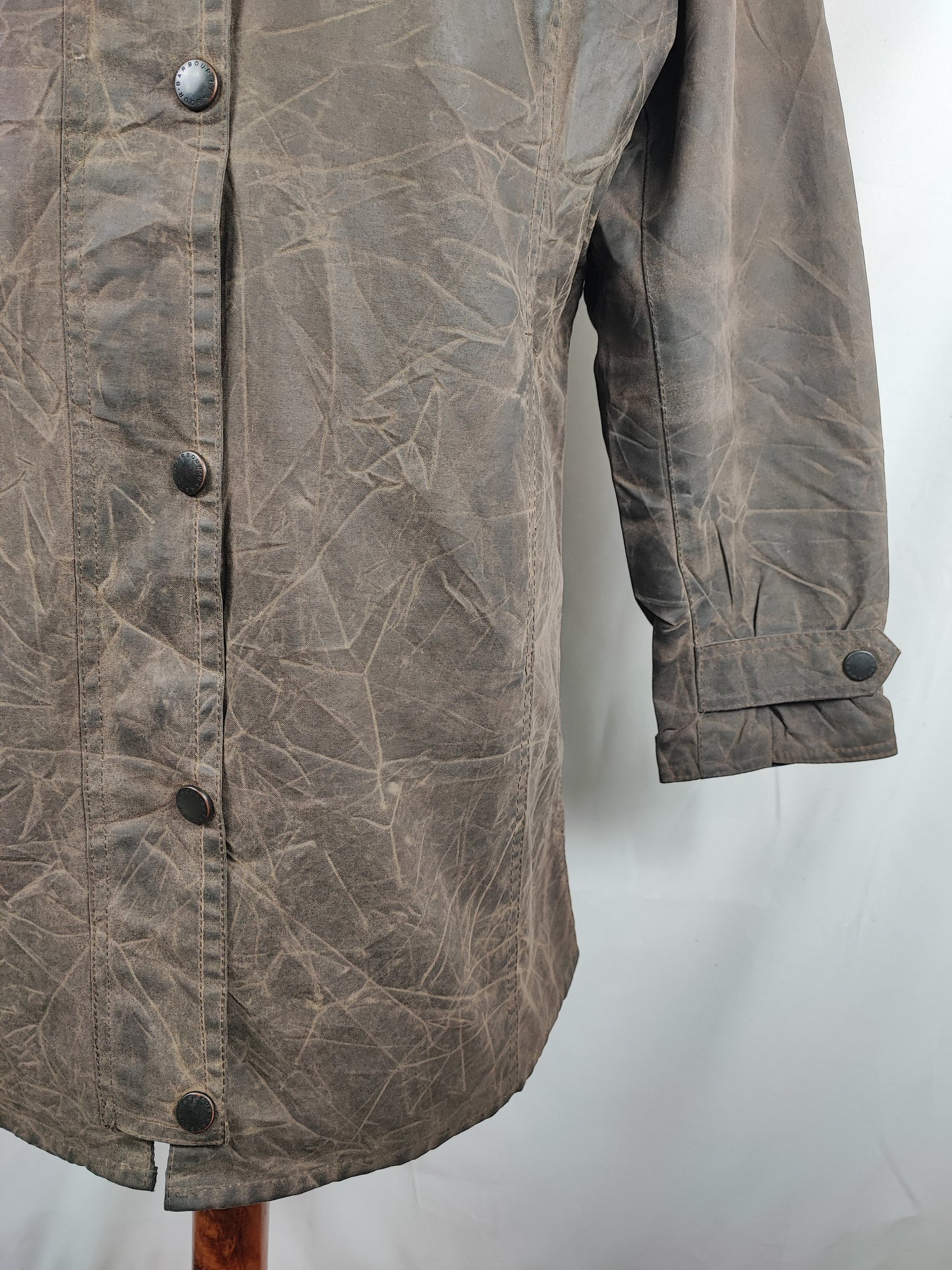 Barbour marrone Unisex Newmarket UK 16 tg.46 Brown wax Newmarket coat size uk16