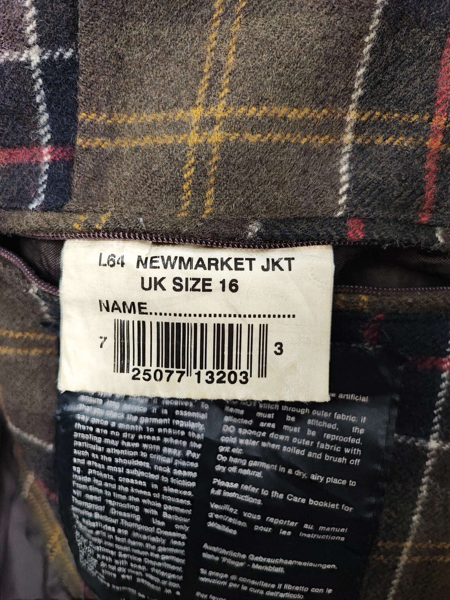 Barbour marrone Unisex Newmarket UK 16 tg.46 Brown wax Newmarket coat size uk16