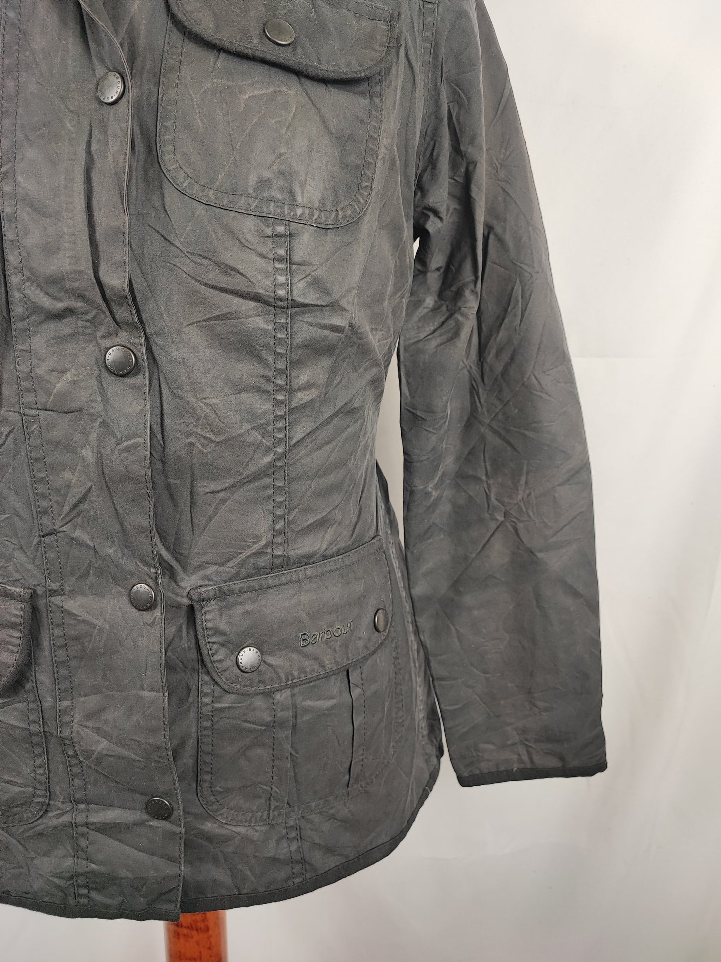 Giacca Barbour corta donna Utility Nera UK8 Xsmall Black short Lady Utility jacket Xsmall size Uk8